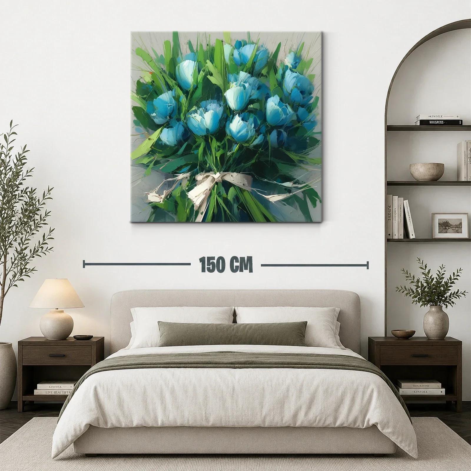 Ramo vibrante con flores azules y follaje verde fresco — miniatura 3