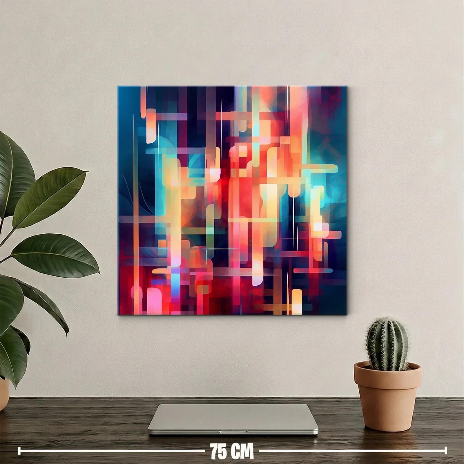 Composición abstracta vibrante con tonos cálidos y fríos — miniatura 2