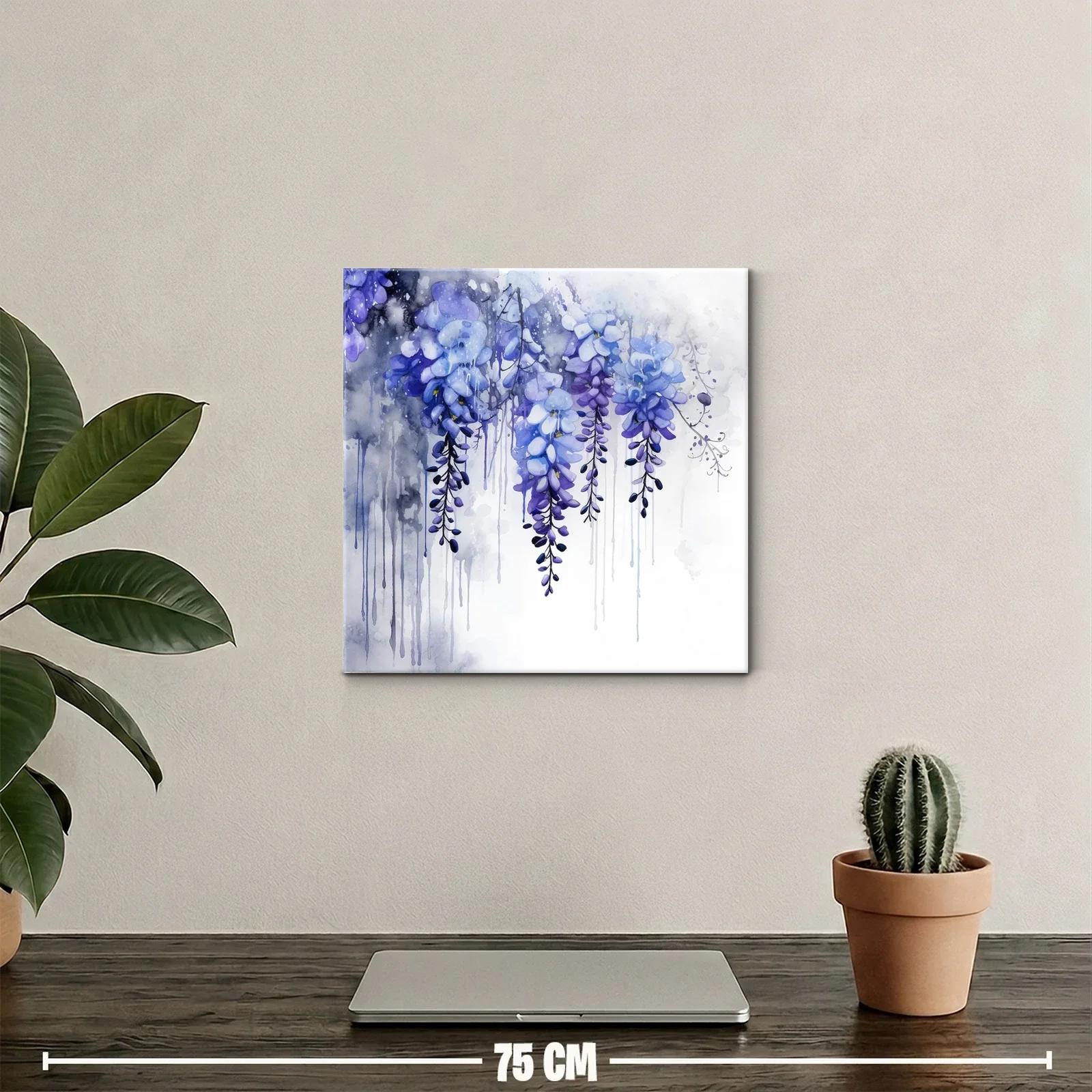 Flores en cascada en tonos violetas con efecto acuarela — miniatura 2