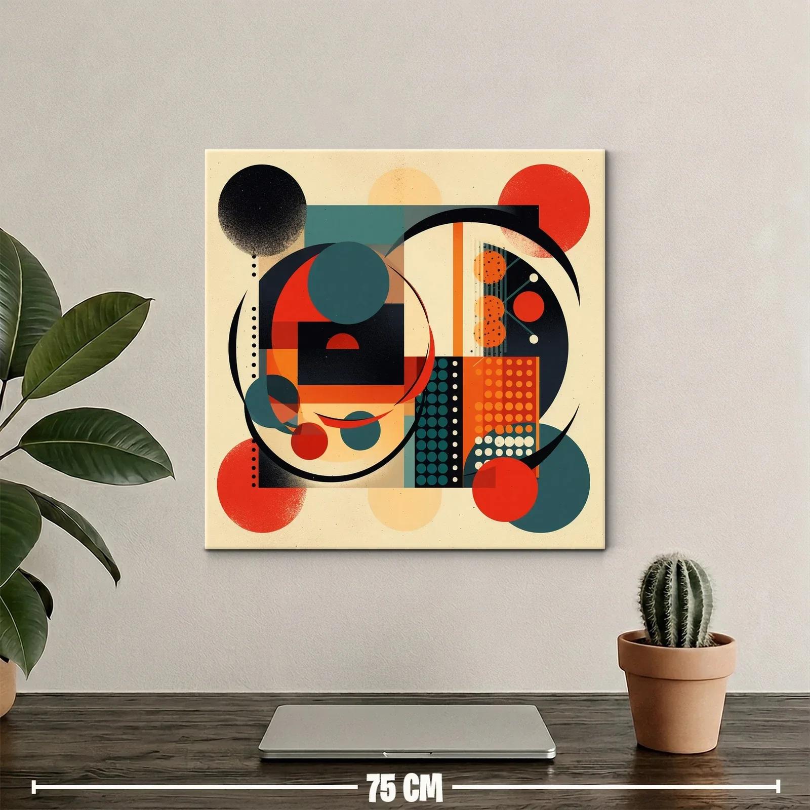 Composición geométrica con círculos en tonos cálidos y fríos — miniatura 2
