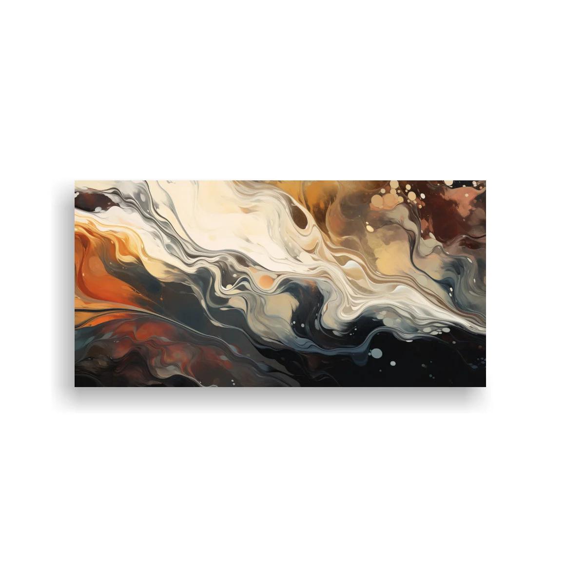 Cuadro flujo abstracto en tonos cobre y crema — imagen principal