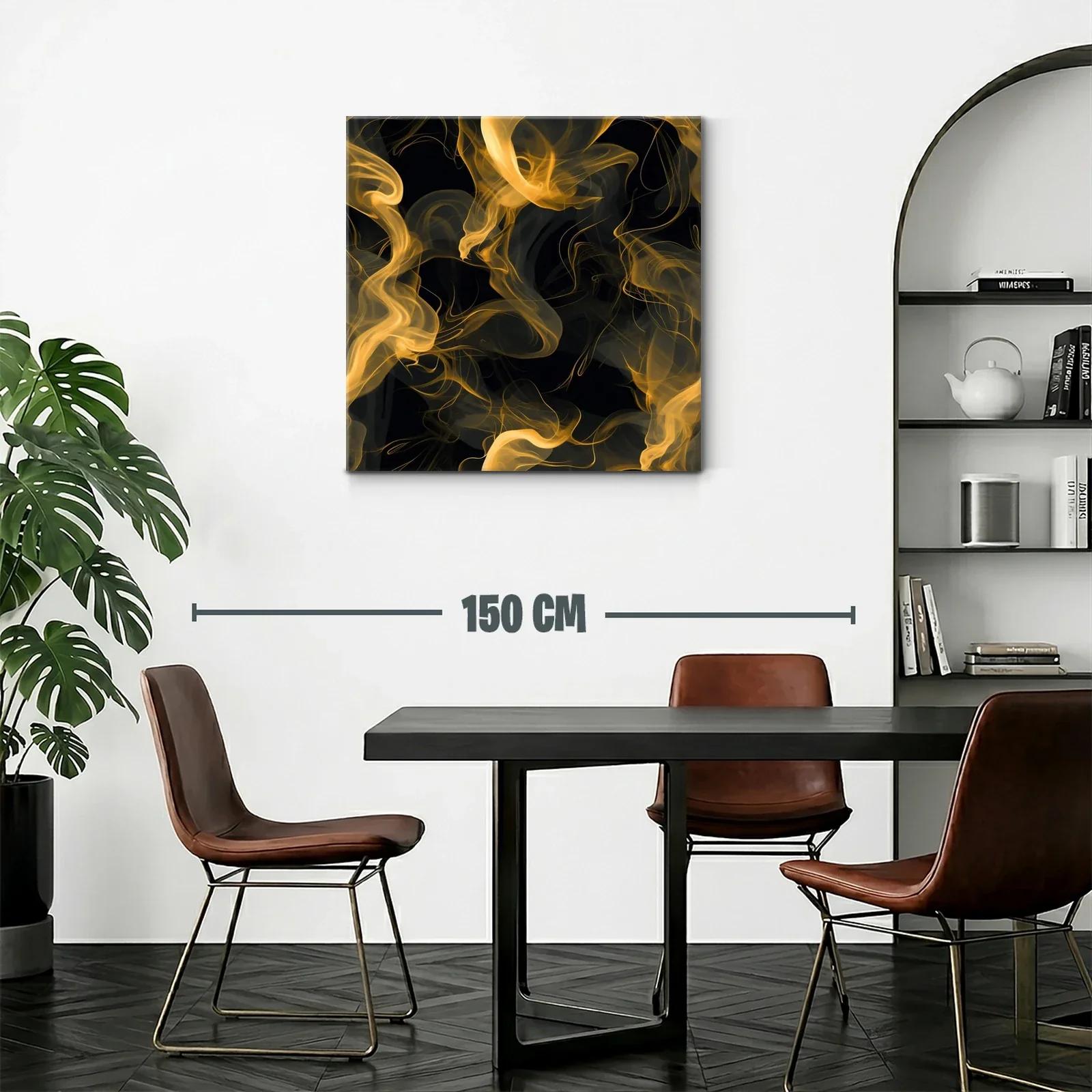 Líneas doradas fluidas sobre fondo negro profundo — miniatura 2