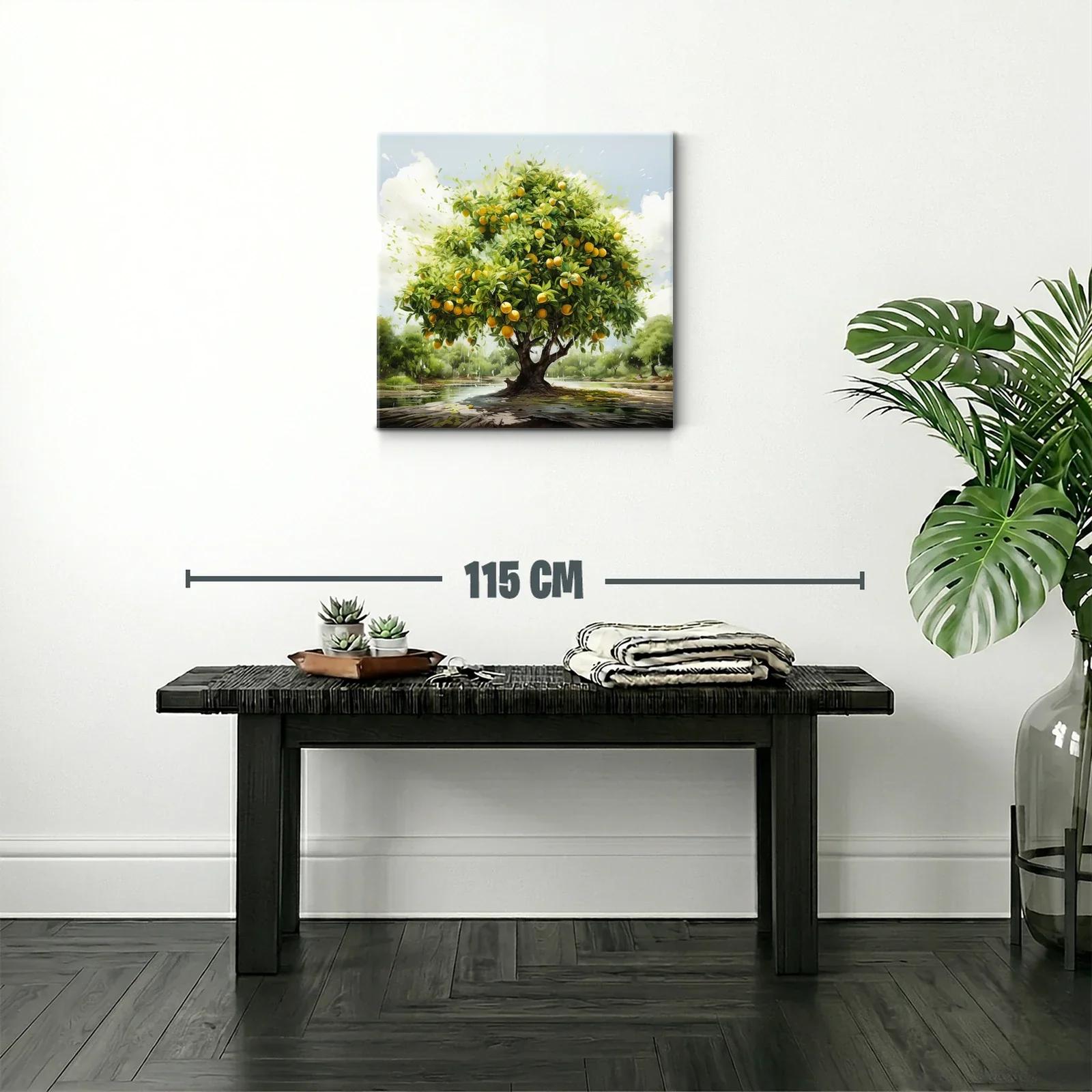 Árbol de naranjas vibrante con paisaje natural sereno — miniatura 2
