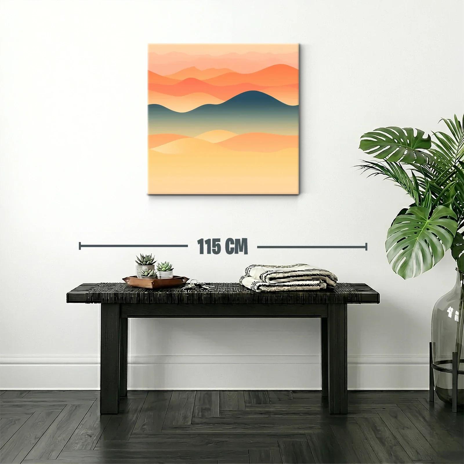 Paisaje abstracto con montañas y degradado cálido — miniatura 2