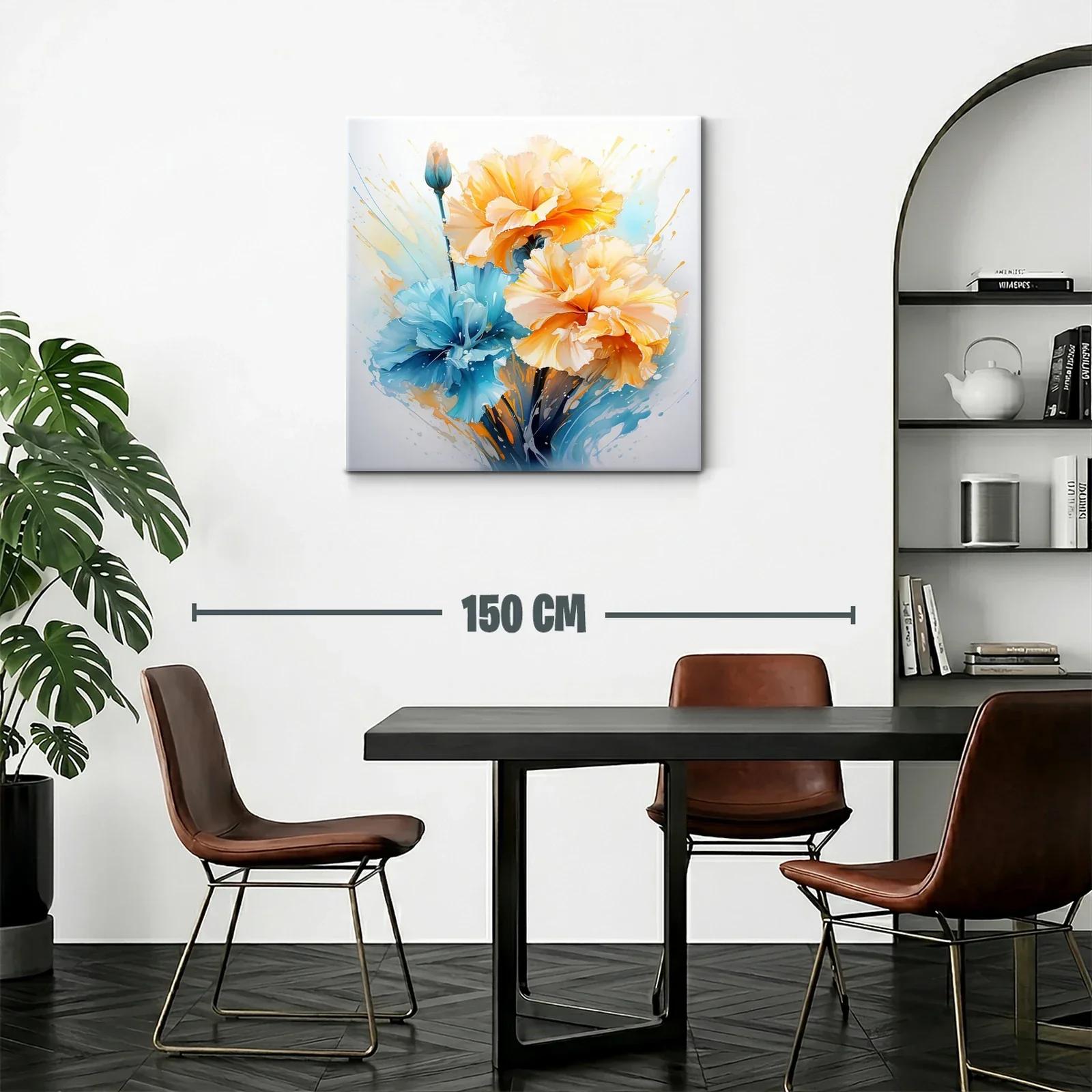 Flores vibrantes en tonos azul y amarillo cálido — miniatura 2