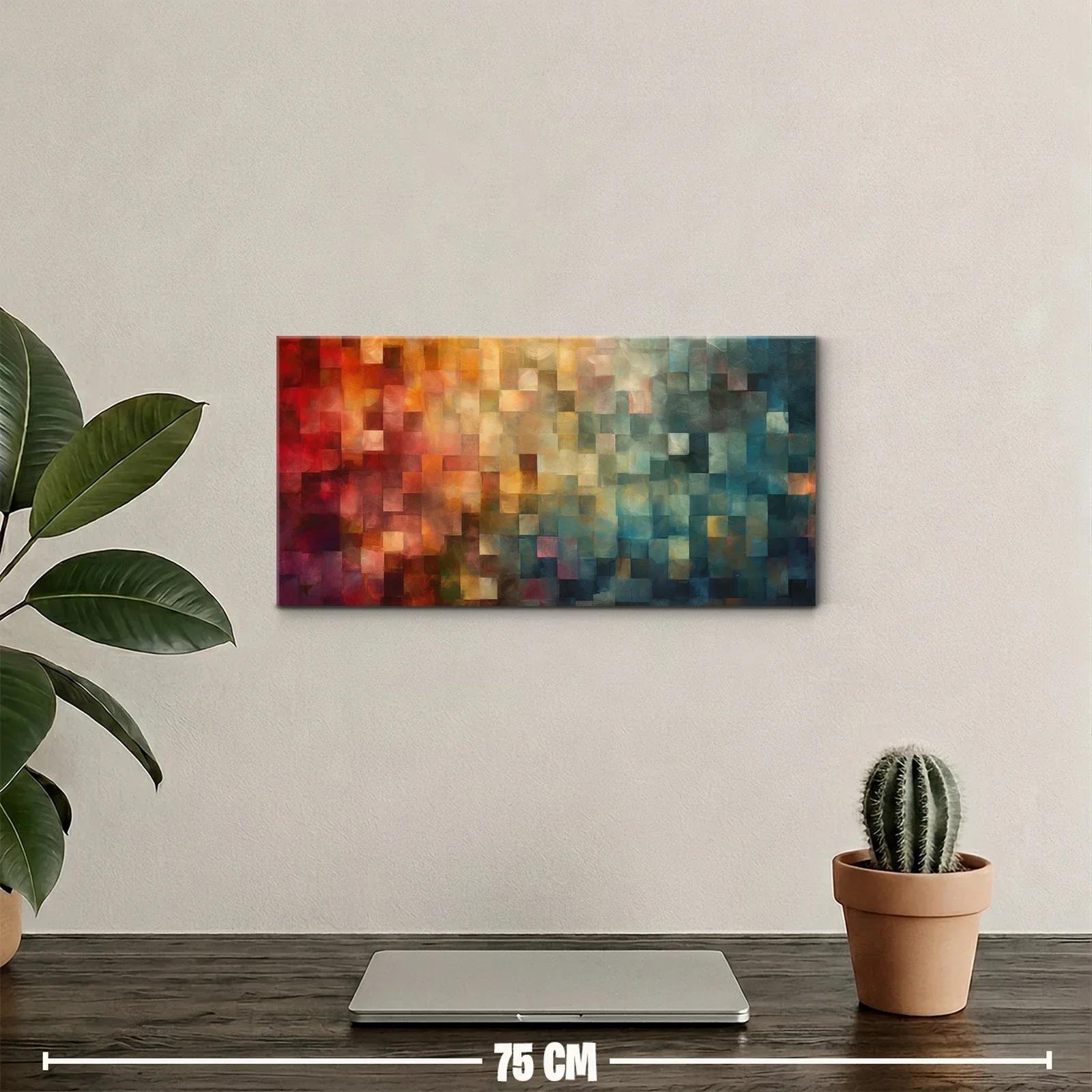 Cuadro mosaico abstracto de cuadrados con brillo difuso — miniatura 2