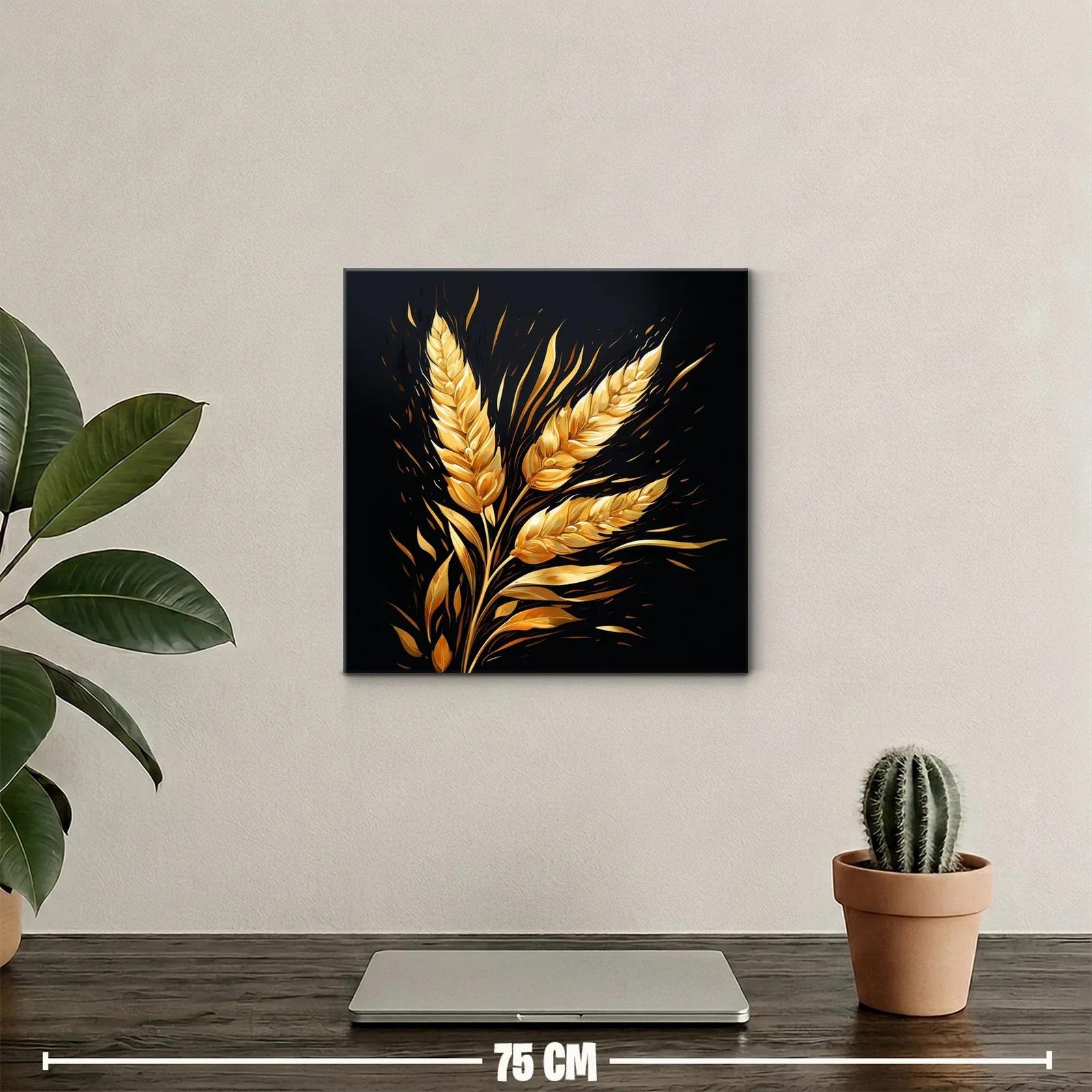 Elegancia dorada con espigas en fondo oscuro — miniatura 2