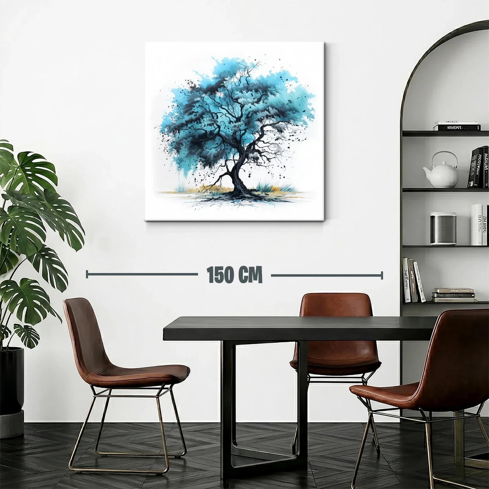 Árbol azul con ramas dinámicas y elegante contraste — miniatura 2