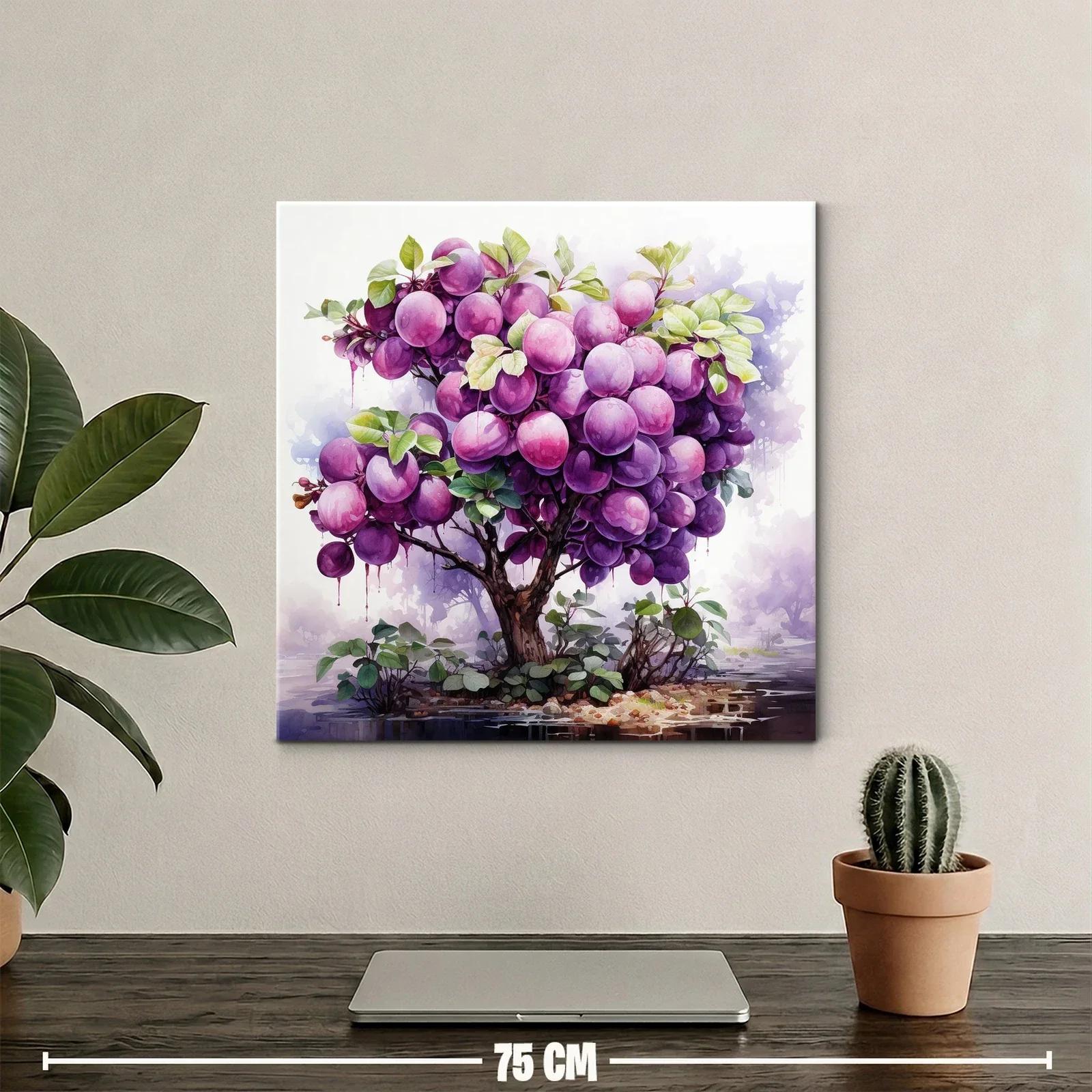 Árbol Frutal con Esferas Violetas en Paisaje Místico — miniatura 2