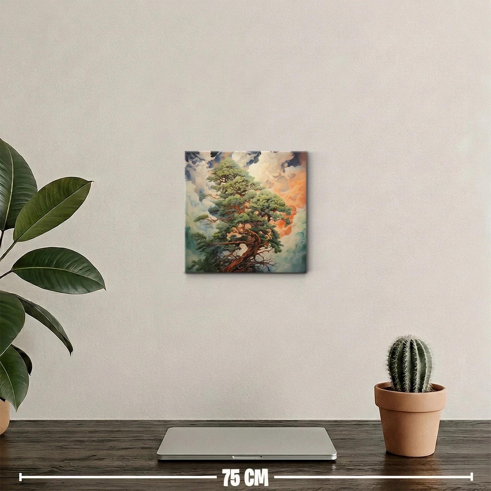 Árbol en calma entre nubes y luces cálidas — miniatura 2