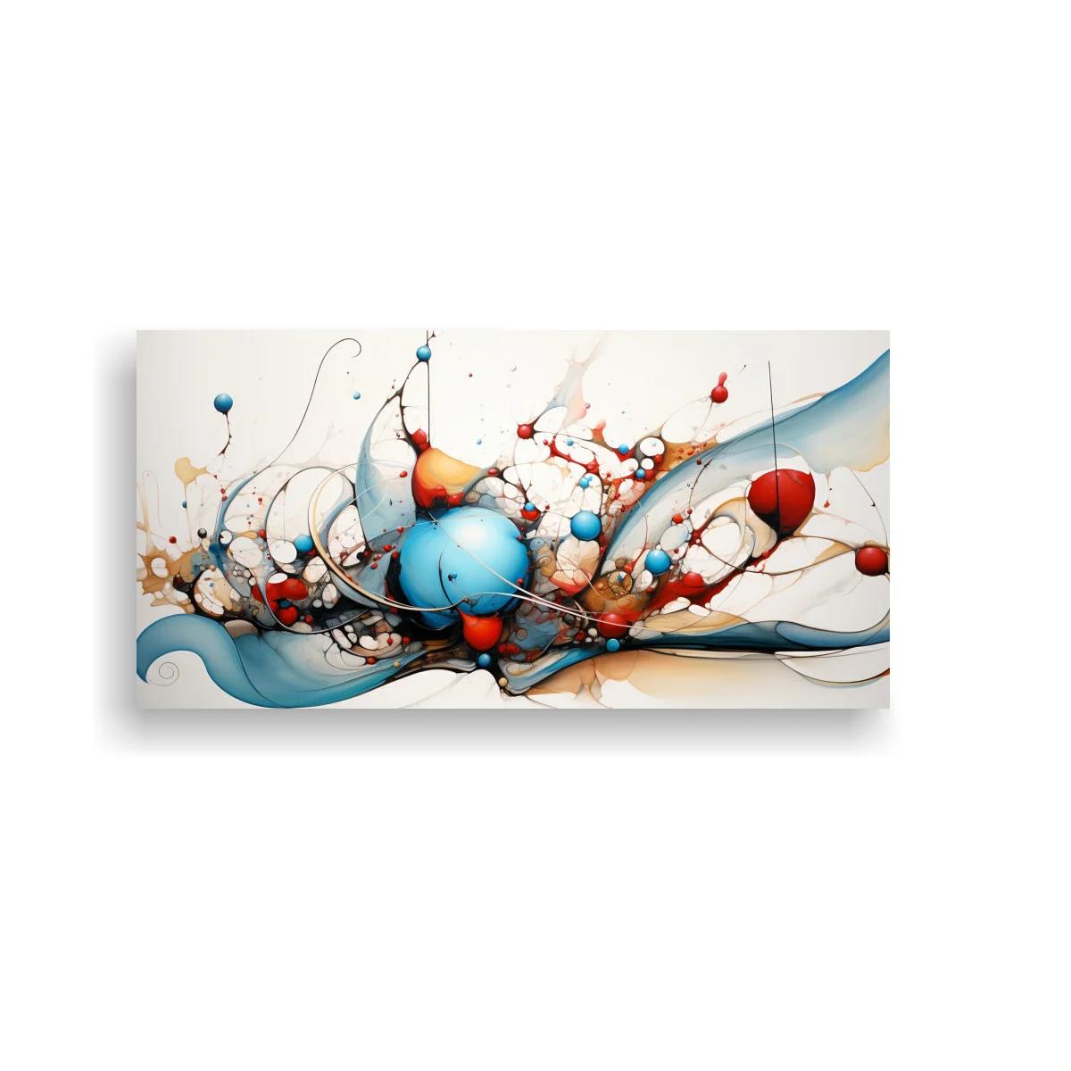 Cuadro abstracto con esferas azules y rojas — imagen principal