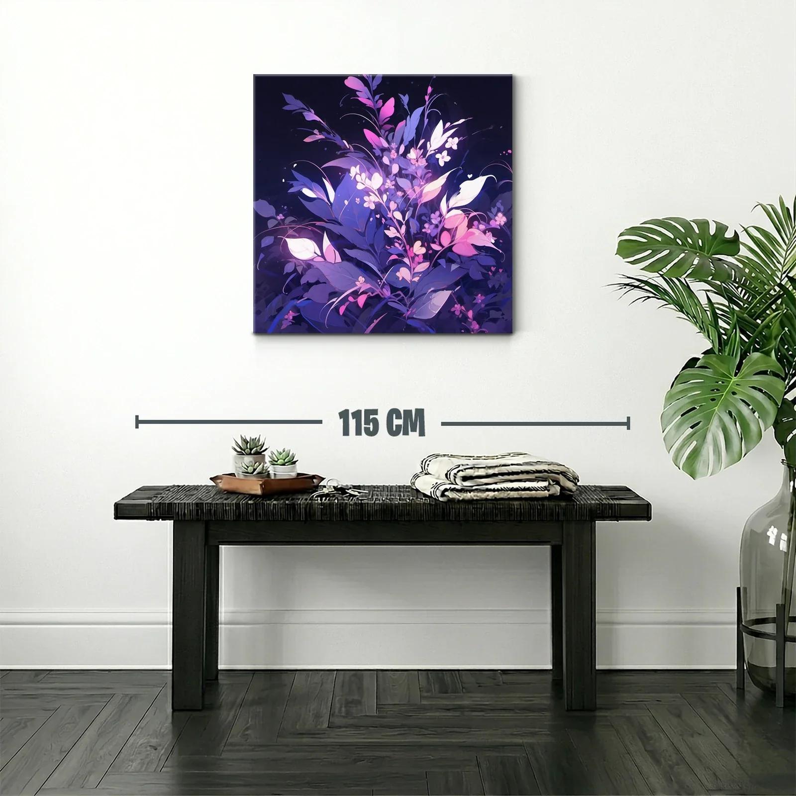 Ramo floral en tonos púrpuras y rosas con luz vibrante — miniatura 2