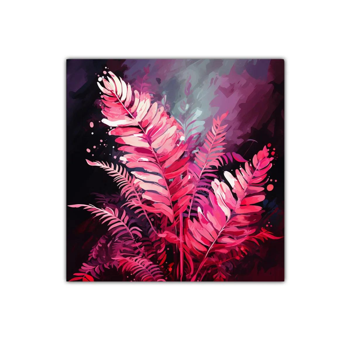 Elegancia vibrante con hojas en tonos rosa y fucsia