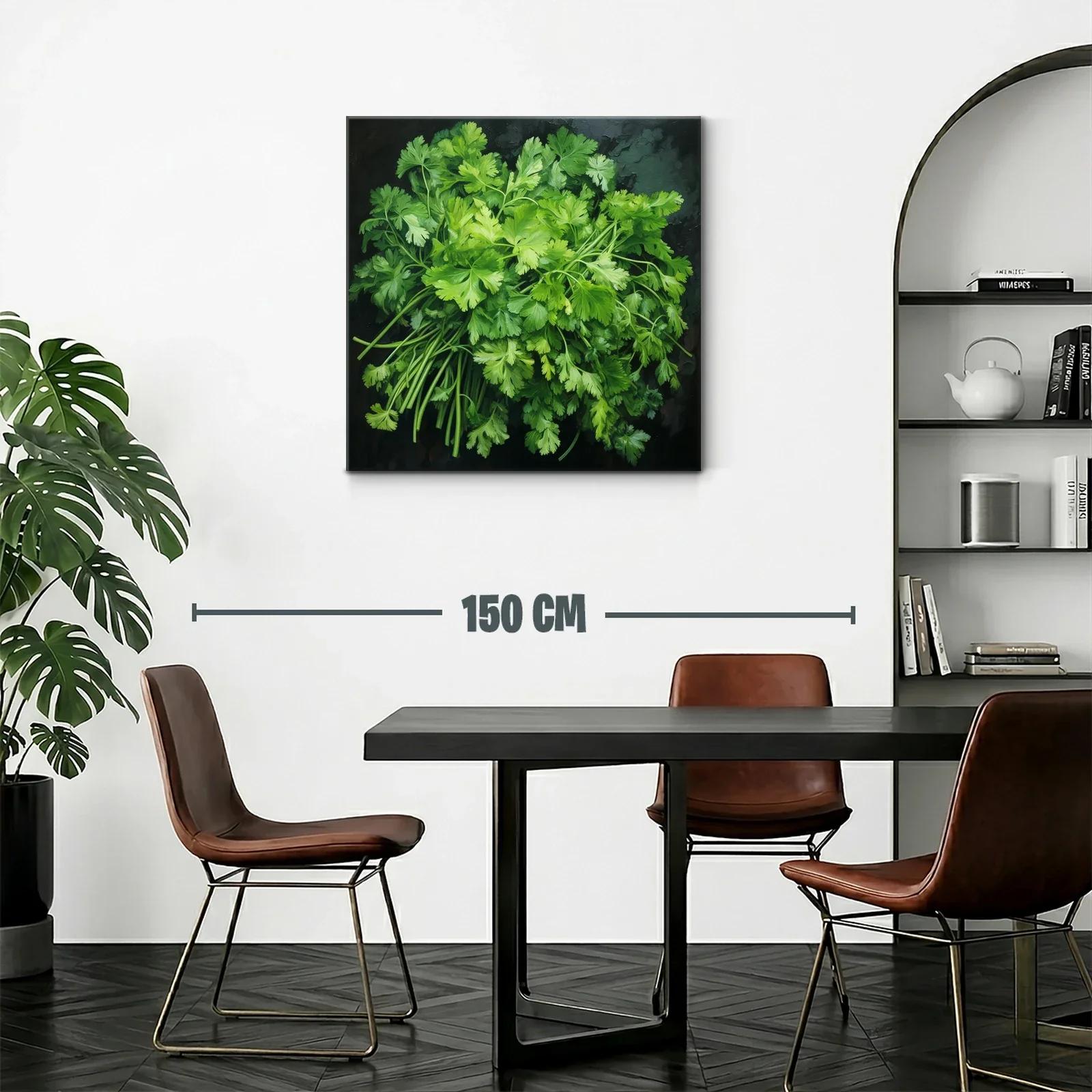 Cuadro con ramo de hojas verdes frescas y naturales — miniatura 2