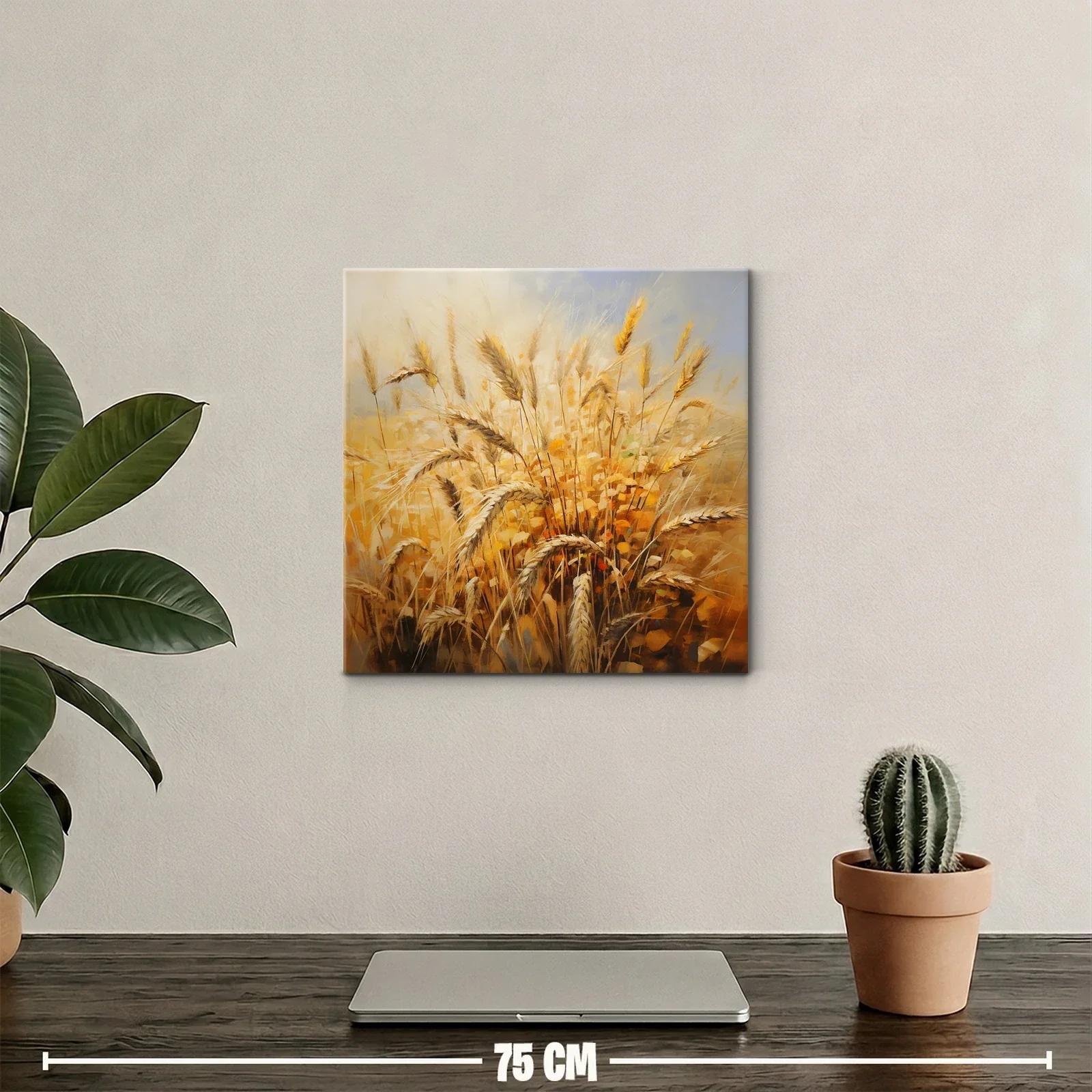 Campo de trigo dorado con luz suave y cálida — miniatura 2