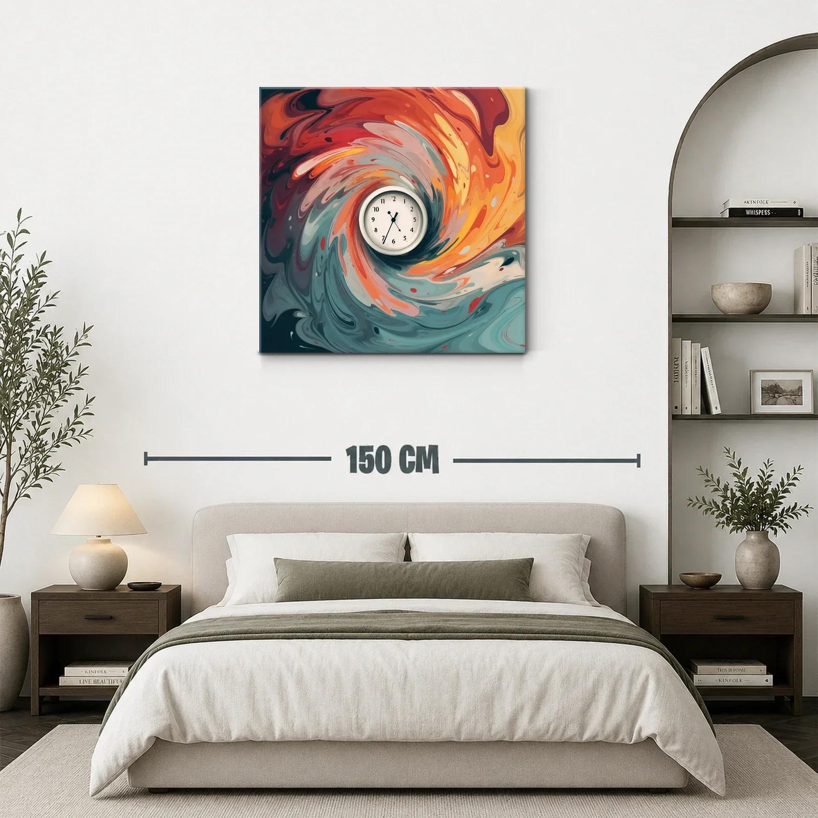 Abstracción en remolino con reloj central vibrante — miniatura 3