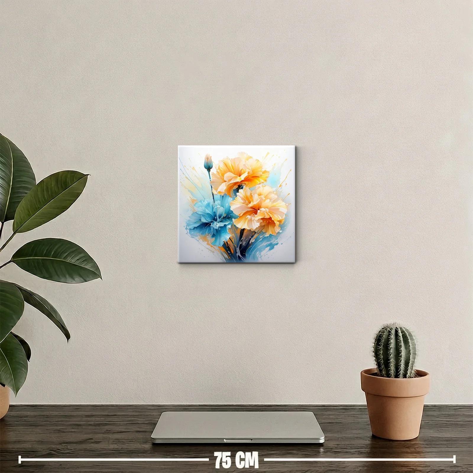 Flores vibrantes en tonos azul y amarillo cálido — miniatura 2