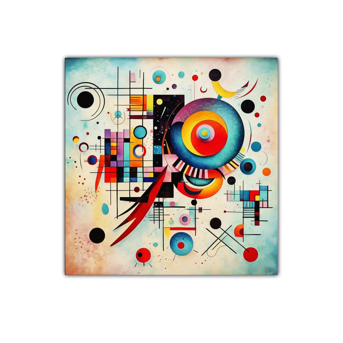Composición abstracta con formas geométricas y colores vivos — imagen principal