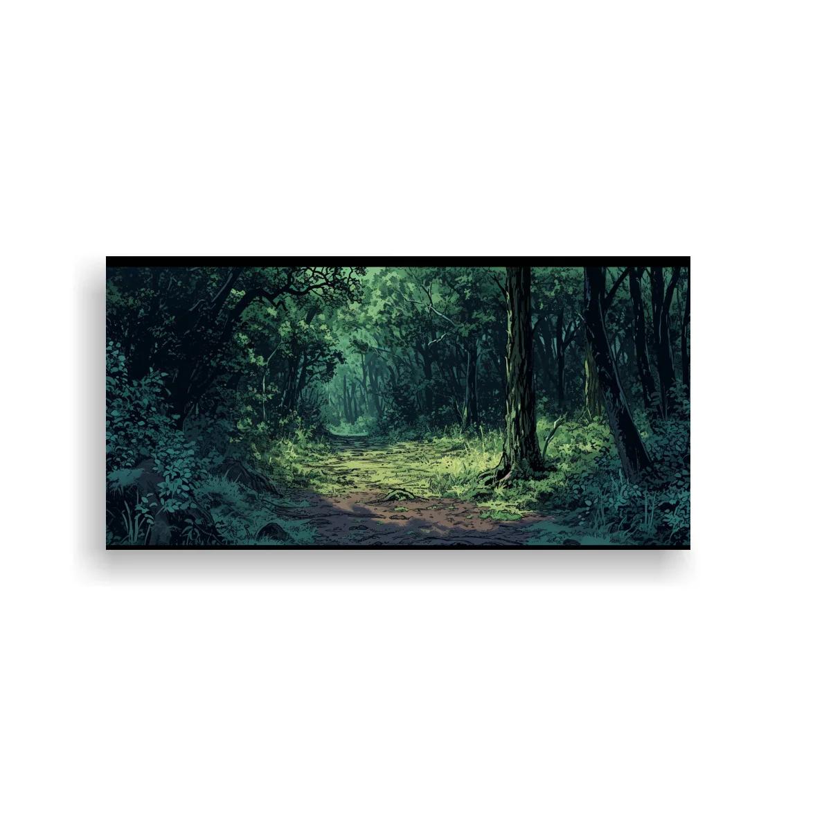 Cuadro sendero en el bosque con camino de tierra — imagen principal