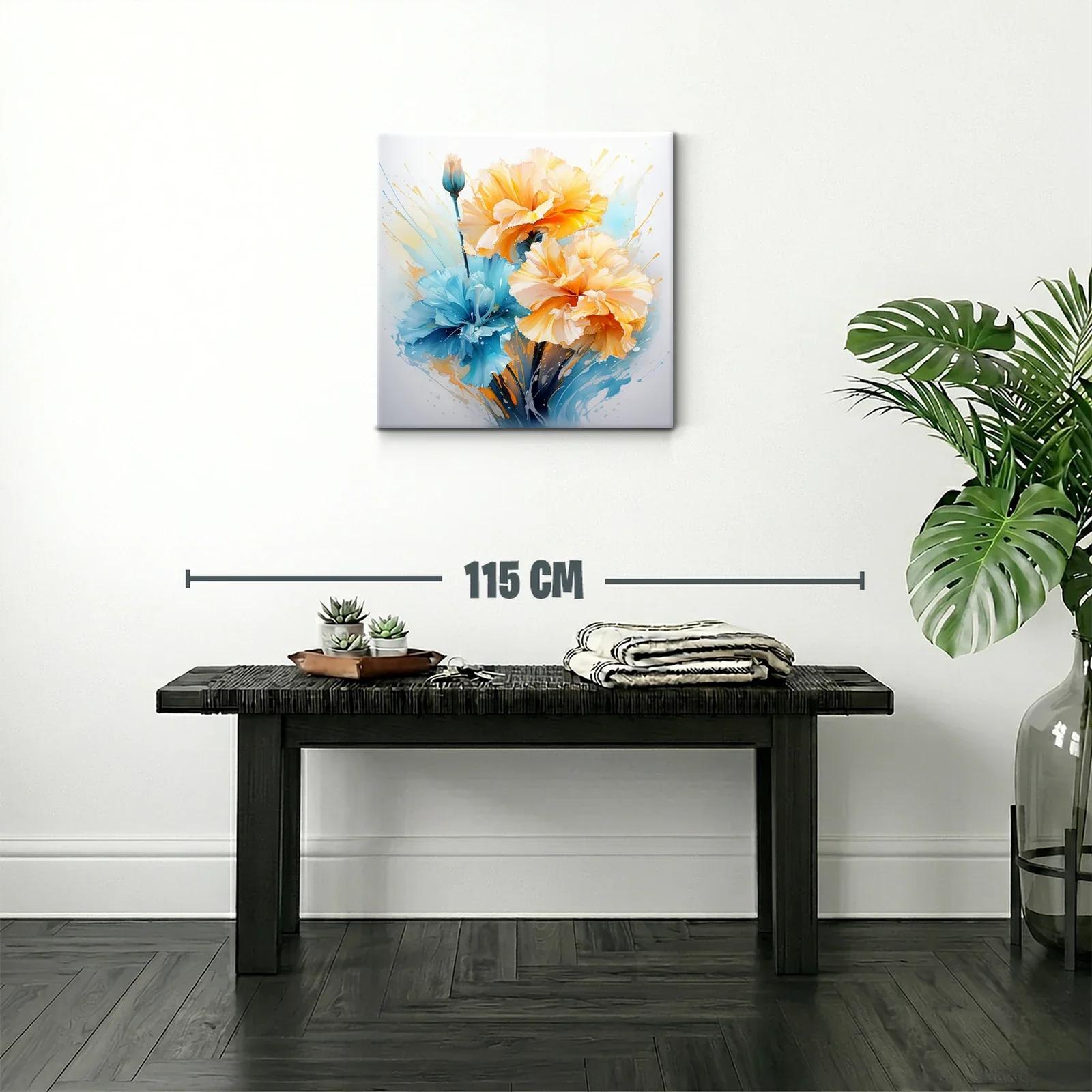 Flores vibrantes en tonos azul y amarillo cálido — miniatura 2