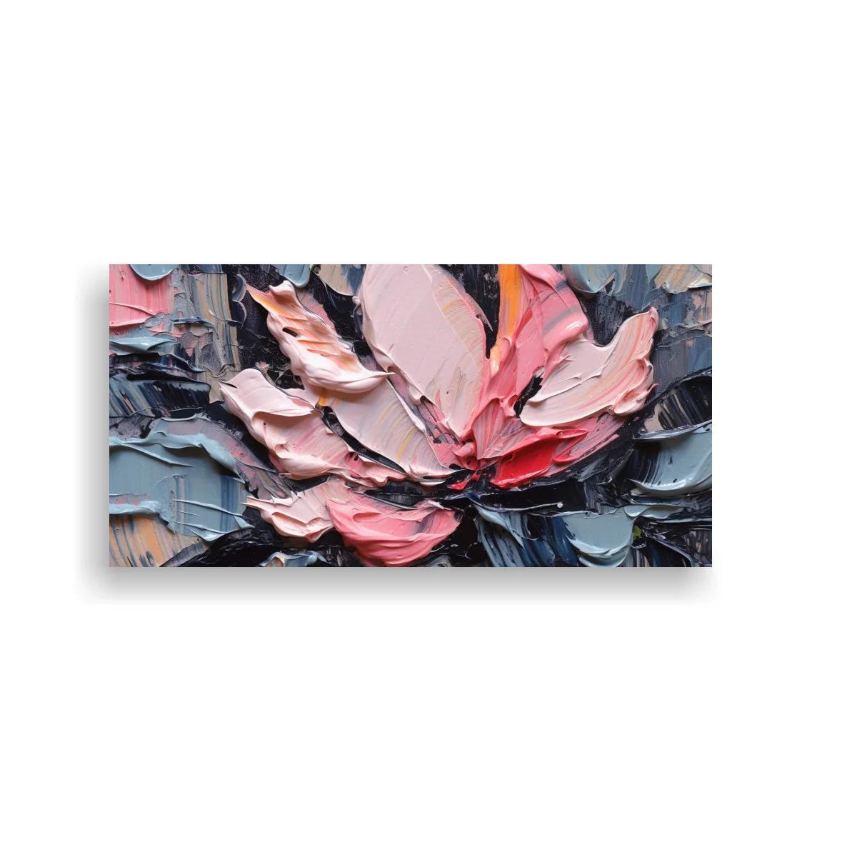 Cuadro flor rosa con pinceladas texturizadas — imagen principal