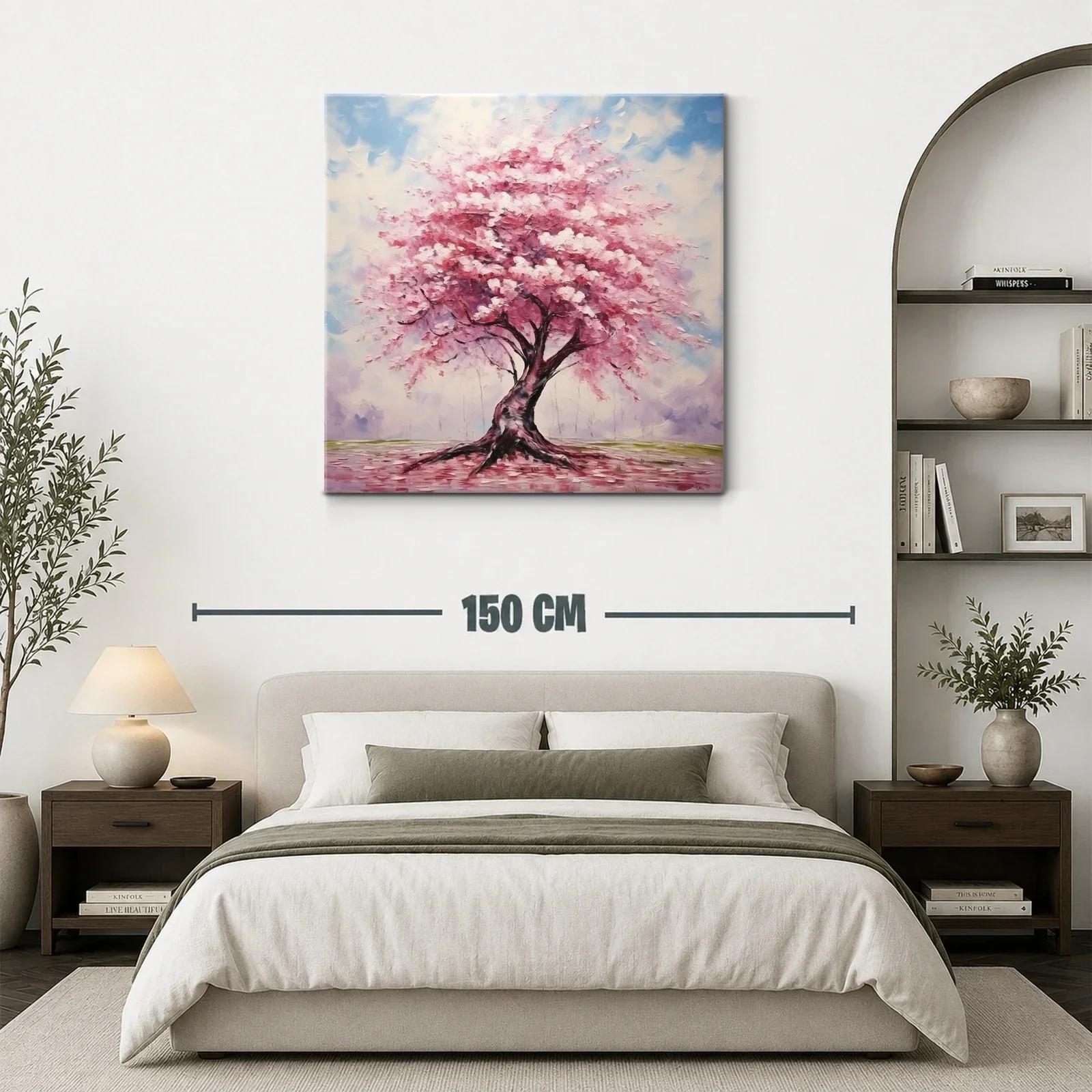 Árbol con flores rosas en paisaje sereno y luminoso — miniatura 3