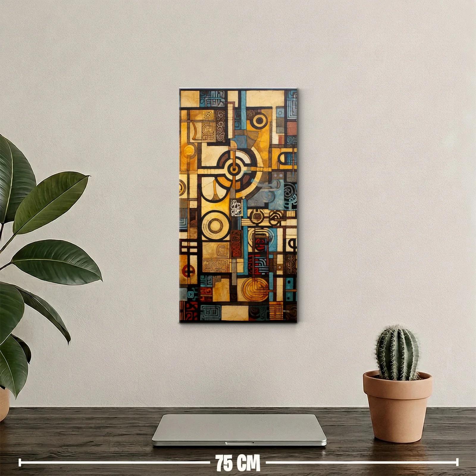Cuadro geométrico de anillos y dianas en mosaico — miniatura 2