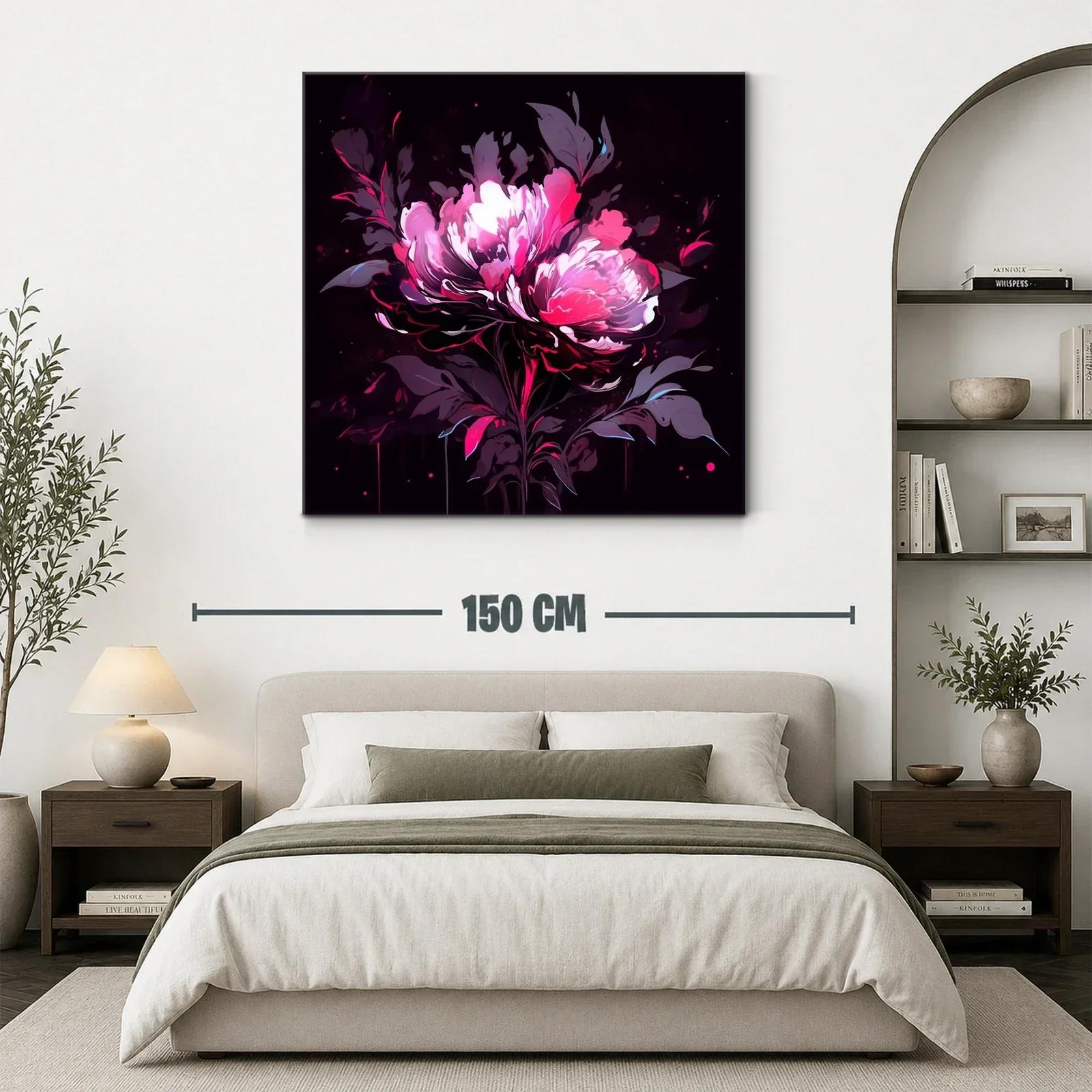 Flor vibrante en tonos rosa y púrpura sobre fondo oscuro — miniatura 3