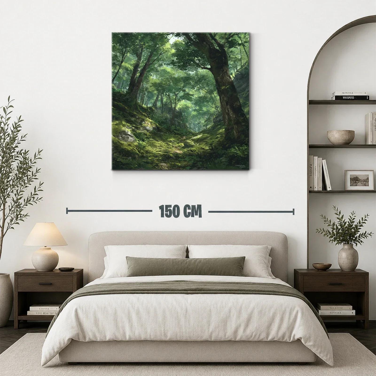 Bosque frondoso con luz natural y verdes intensos — miniatura 3