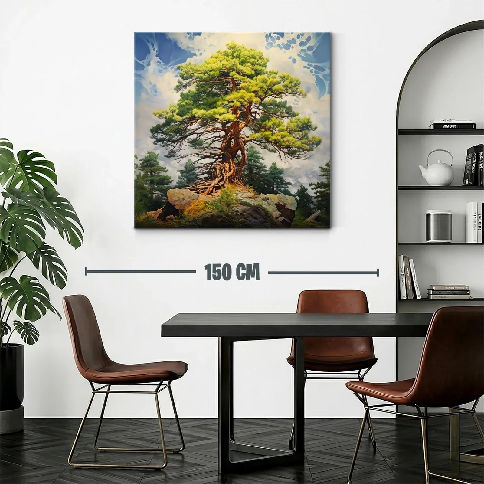 Árbol milenario sobre rocas bajo cielo azul — miniatura 2