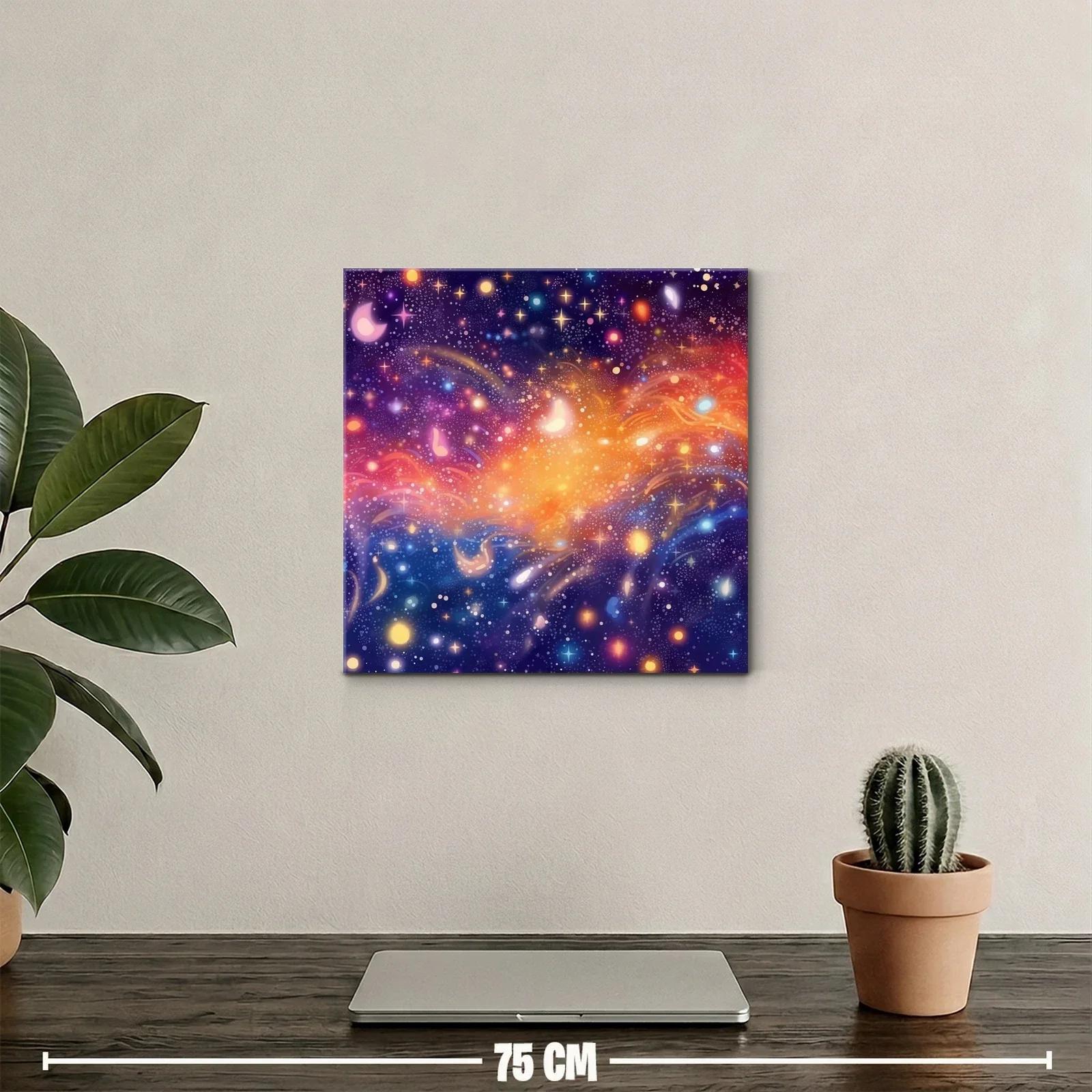Cuadro Universo Abstracto con Estrellas y Luz Vibrante — miniatura 2