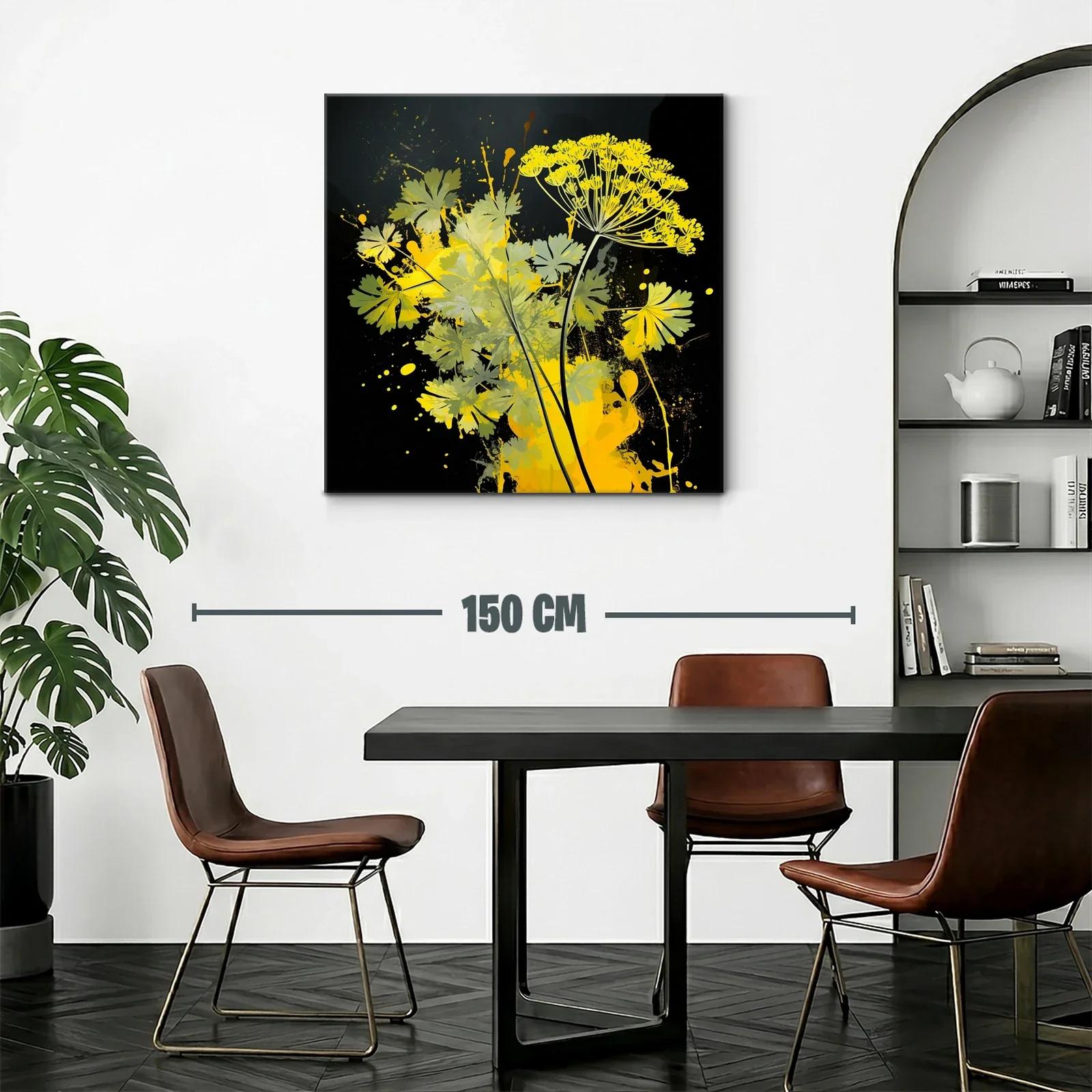 Flores amarillas vibrantes sobre fondo oscuro moderno — miniatura 2