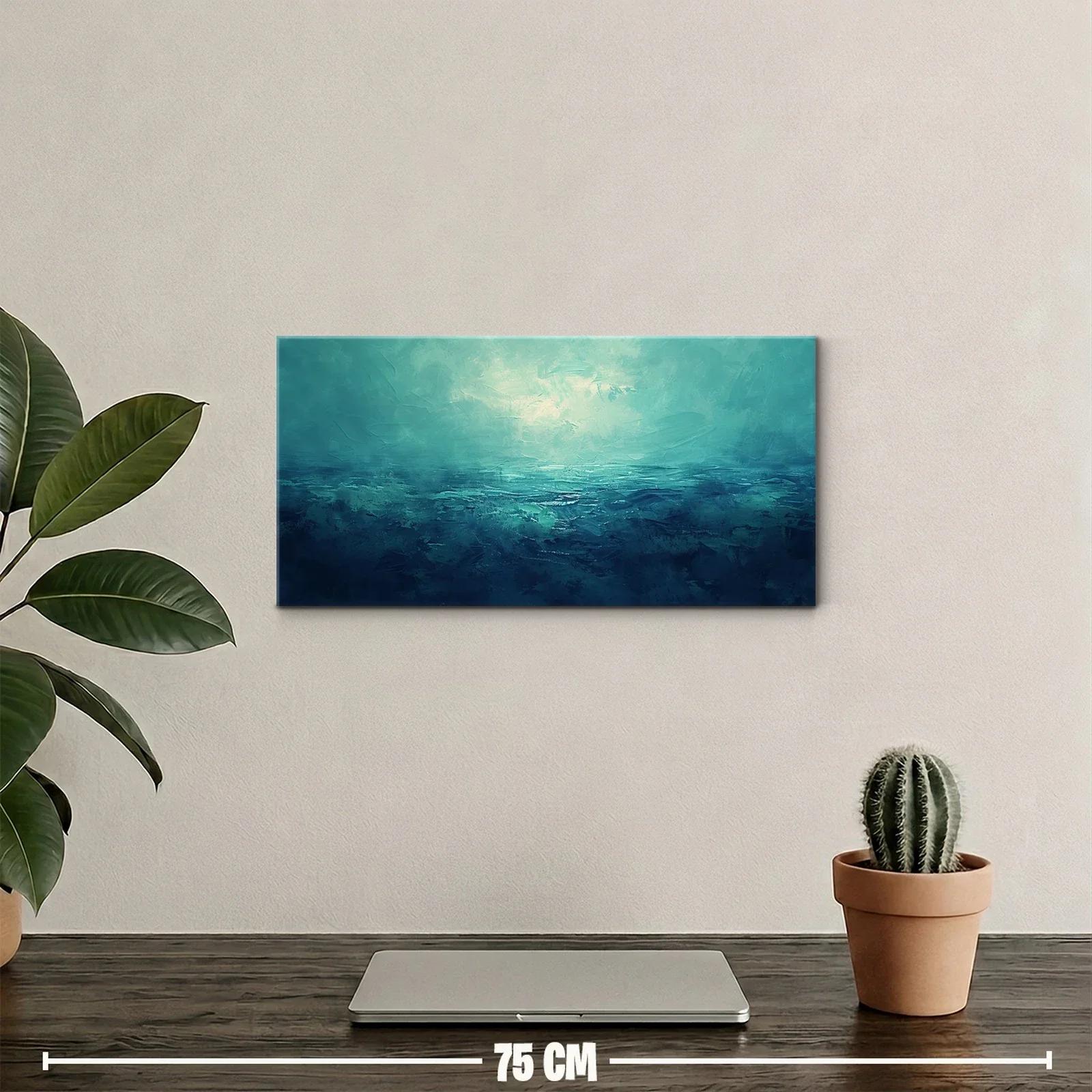 Cuadro mar tranquilo con resplandor de luz difusa — miniatura 2
