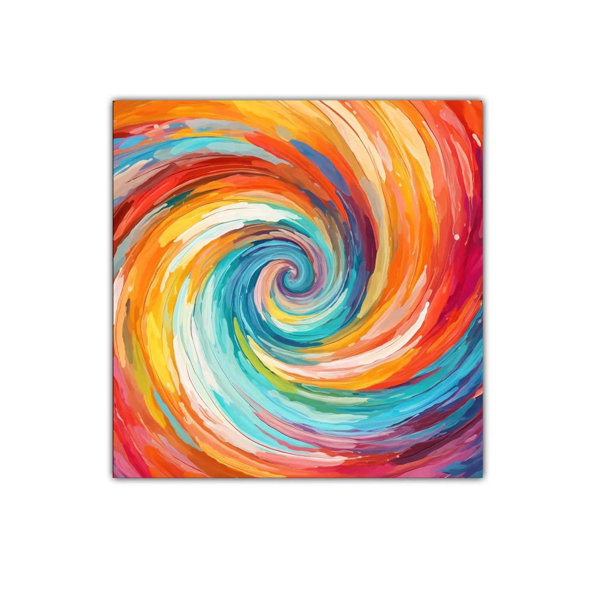 Cuadro abstracto remolino de colores vibrantes y dinámicos — miniatura 1