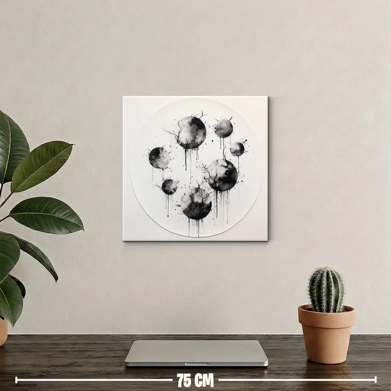 Composición de esferas en negro y gris con efecto acuarela — miniatura 2