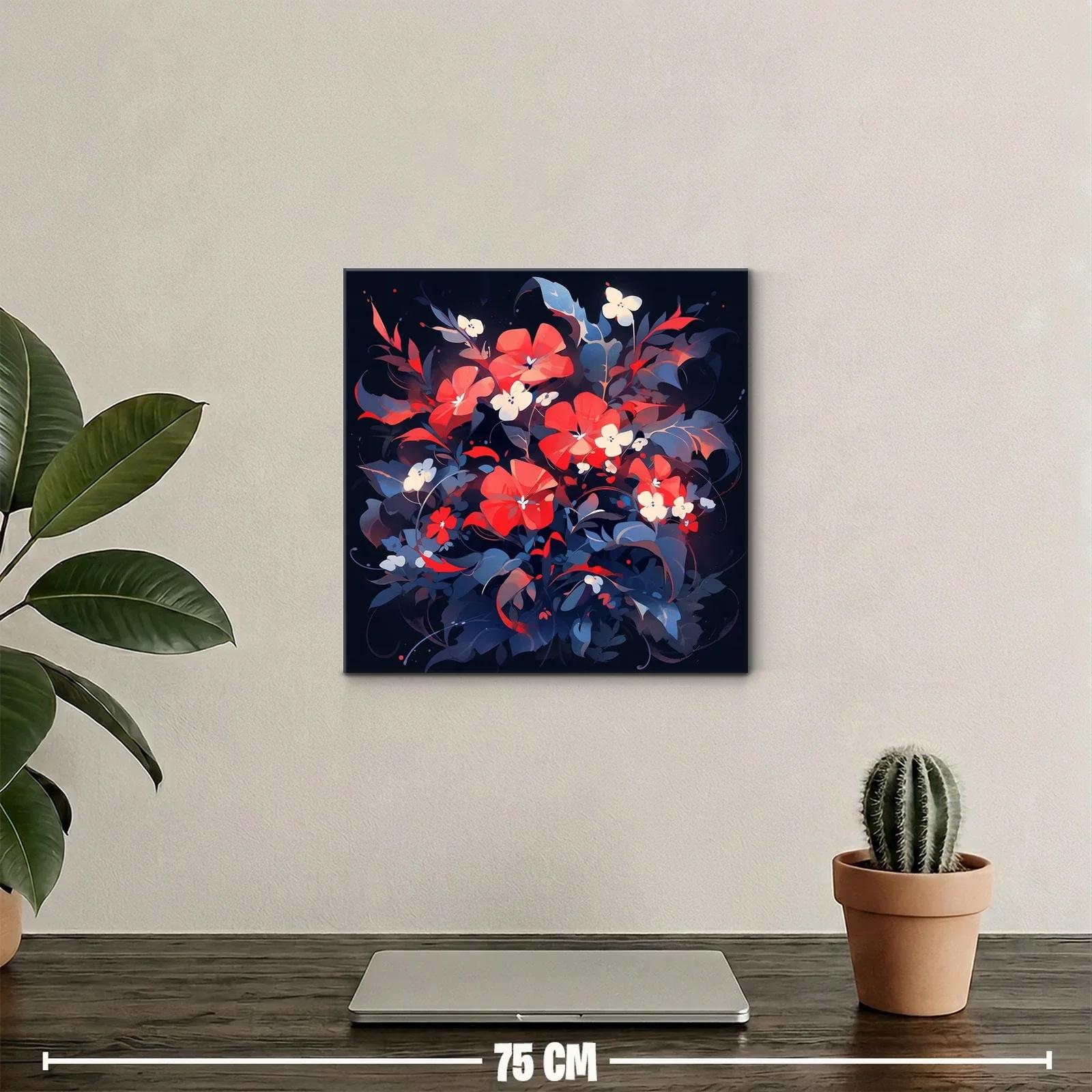 Flores vibrantes con tonos rojos y azules intensos — miniatura 2