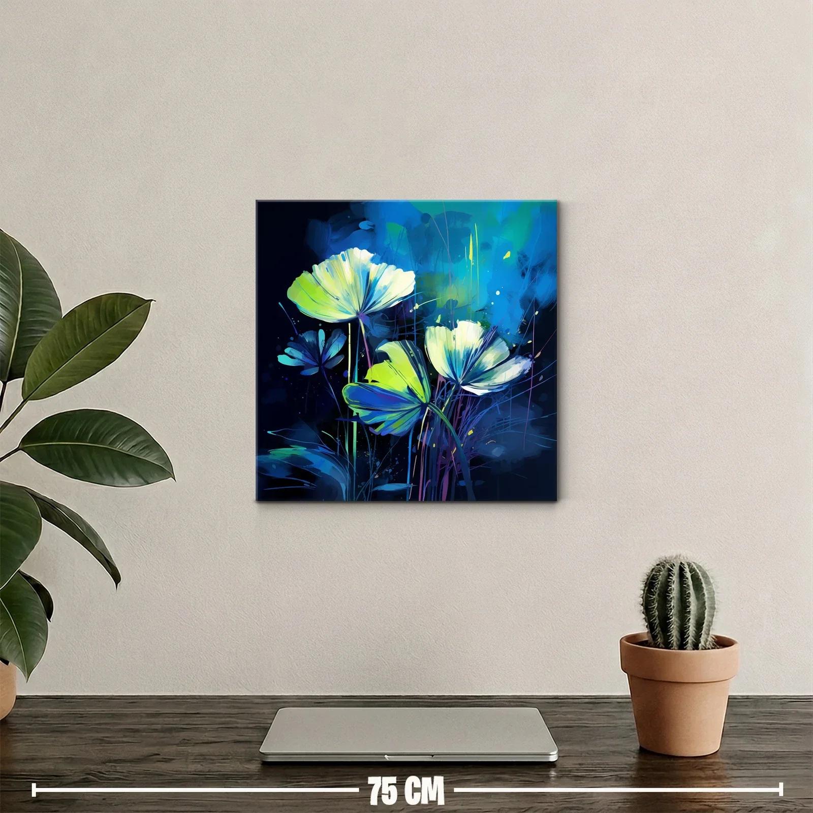 Flores luminosas en tonos azules y verdes vibrantes — miniatura 2
