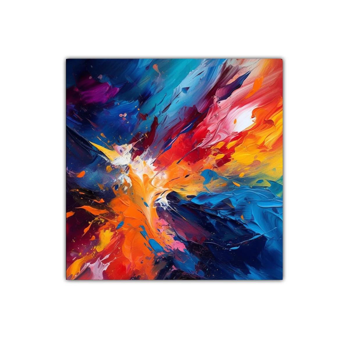 Cuadro abstracto con explosión de colores vibrantes — imagen principal