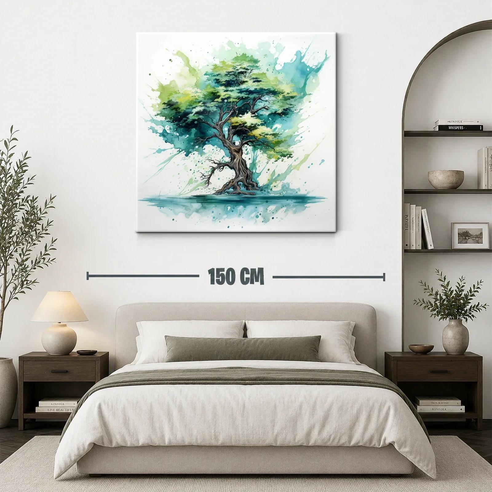 Árbol vibrante con tonos verdes y azules — miniatura 3