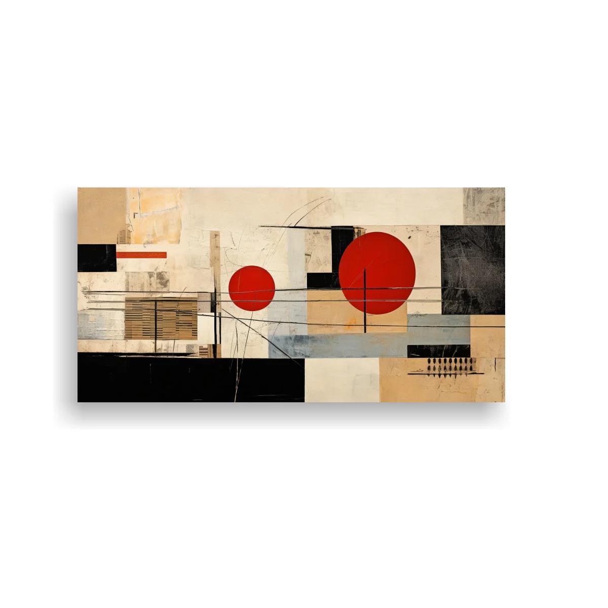 Cuadro composición geométrica abstracta con dos círculos rojos — imagen principal