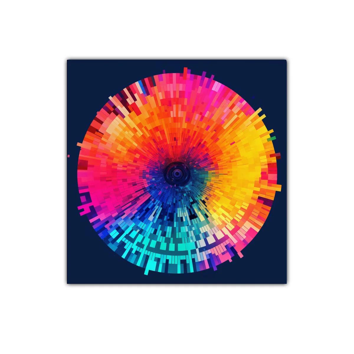 Cuadro abstracto circular con vibrantes tonos intensos para decoración moderna — miniatura 1