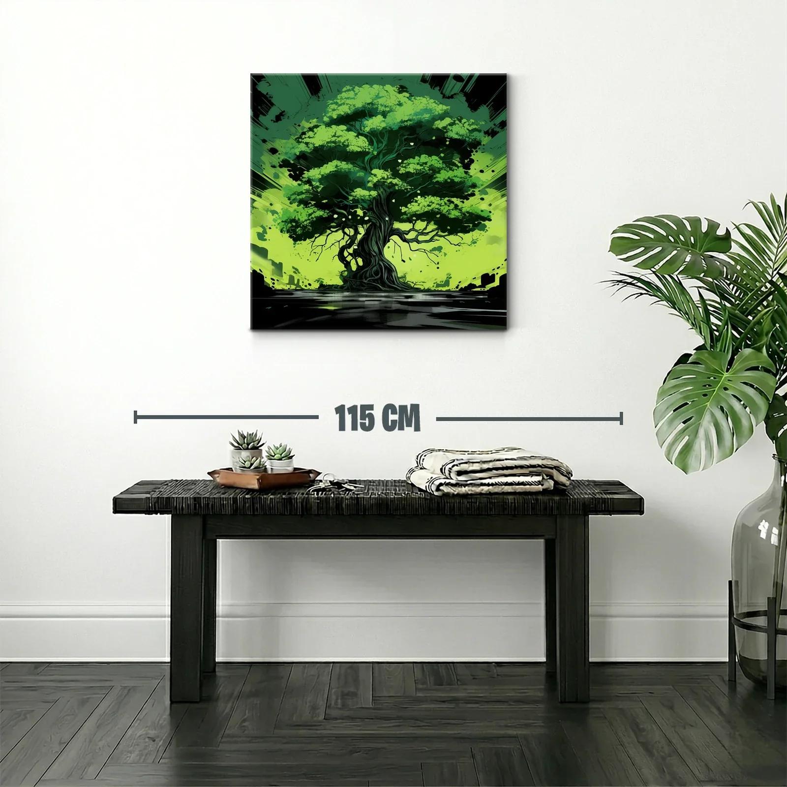 Impresionante composición de árbol vibrante en tonos verdes — miniatura 2