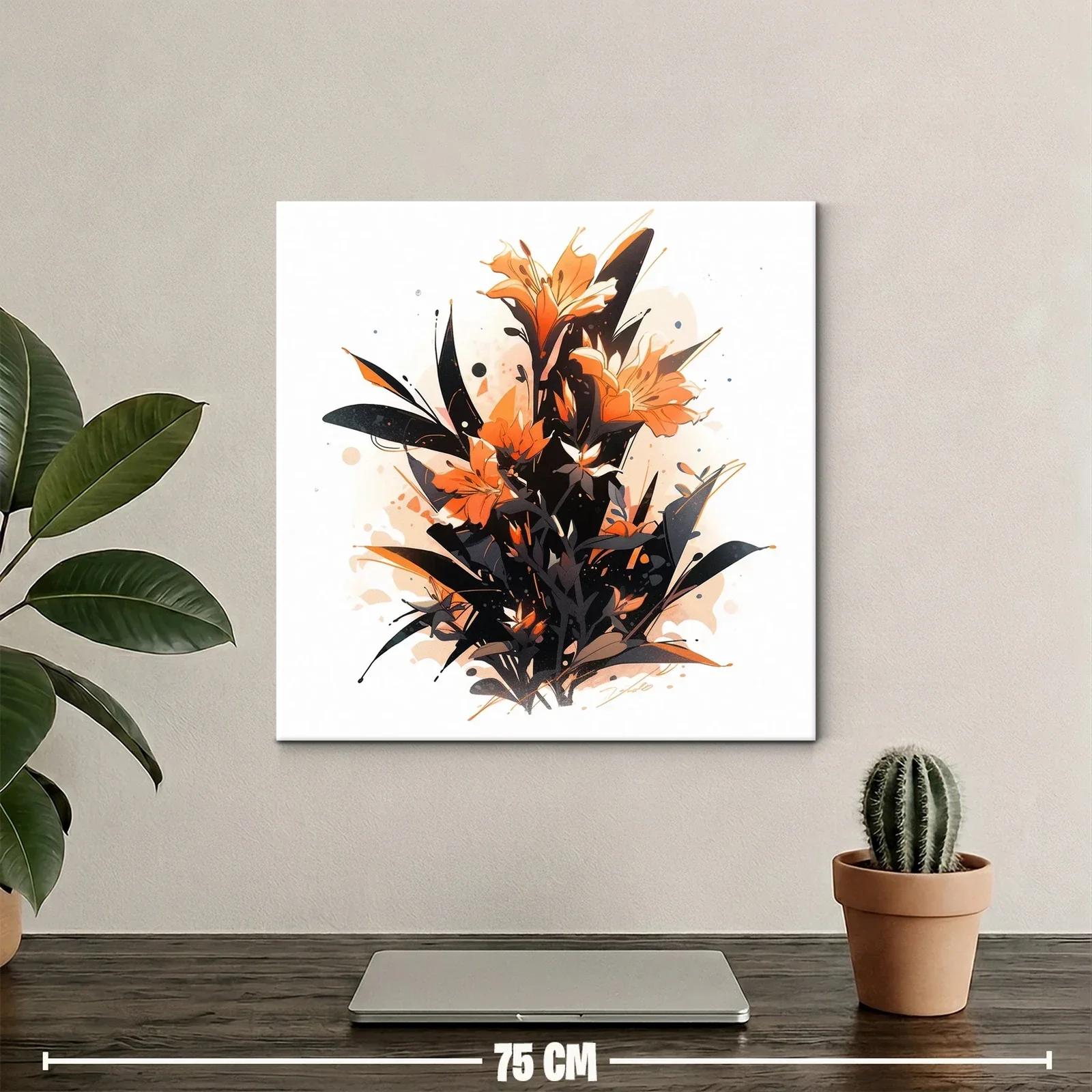 Flores en tonos cálidos con contrastes oscuros y dinamismo — miniatura 2