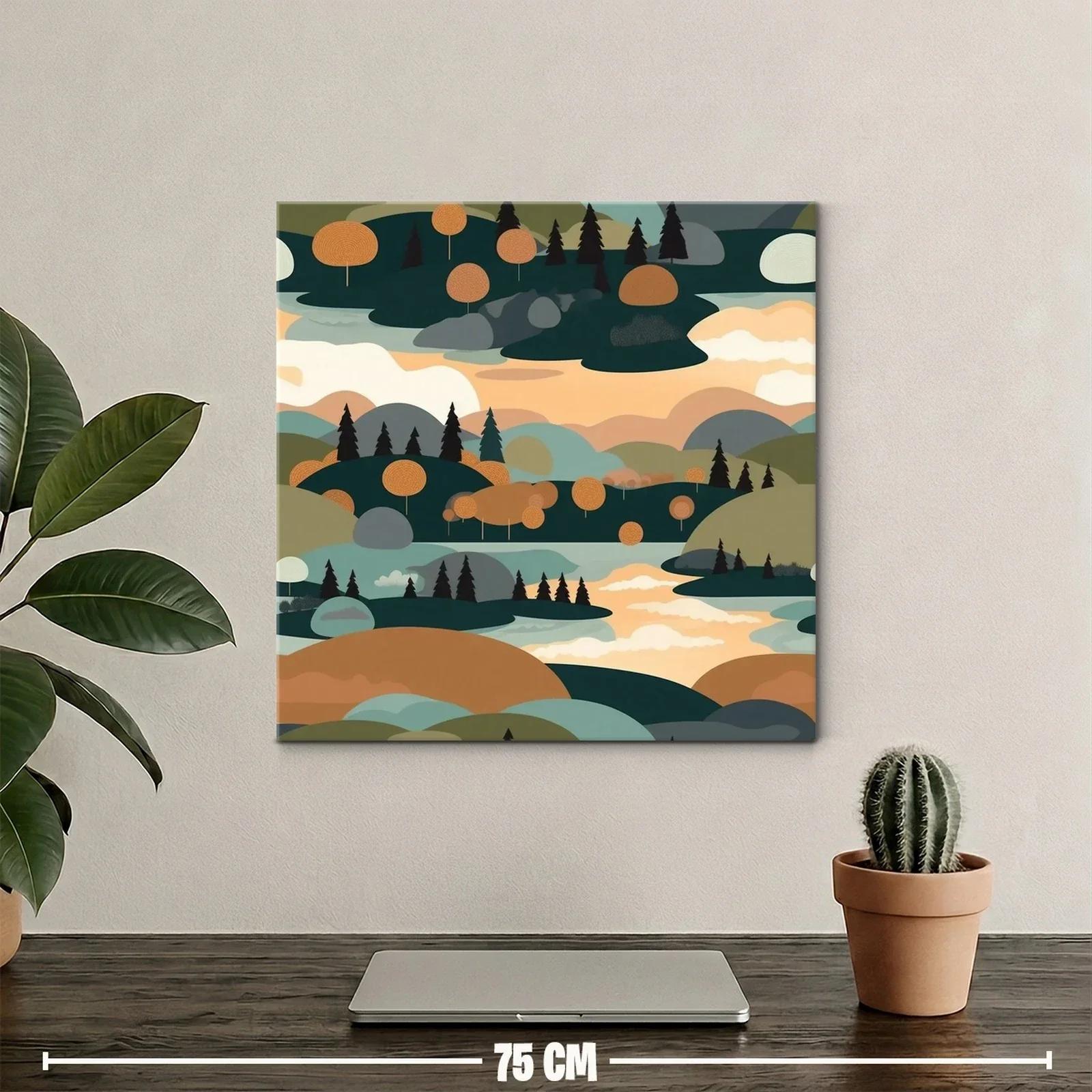 Paisaje abstracto con tonos cálidos y contrastes suaves — miniatura 2
