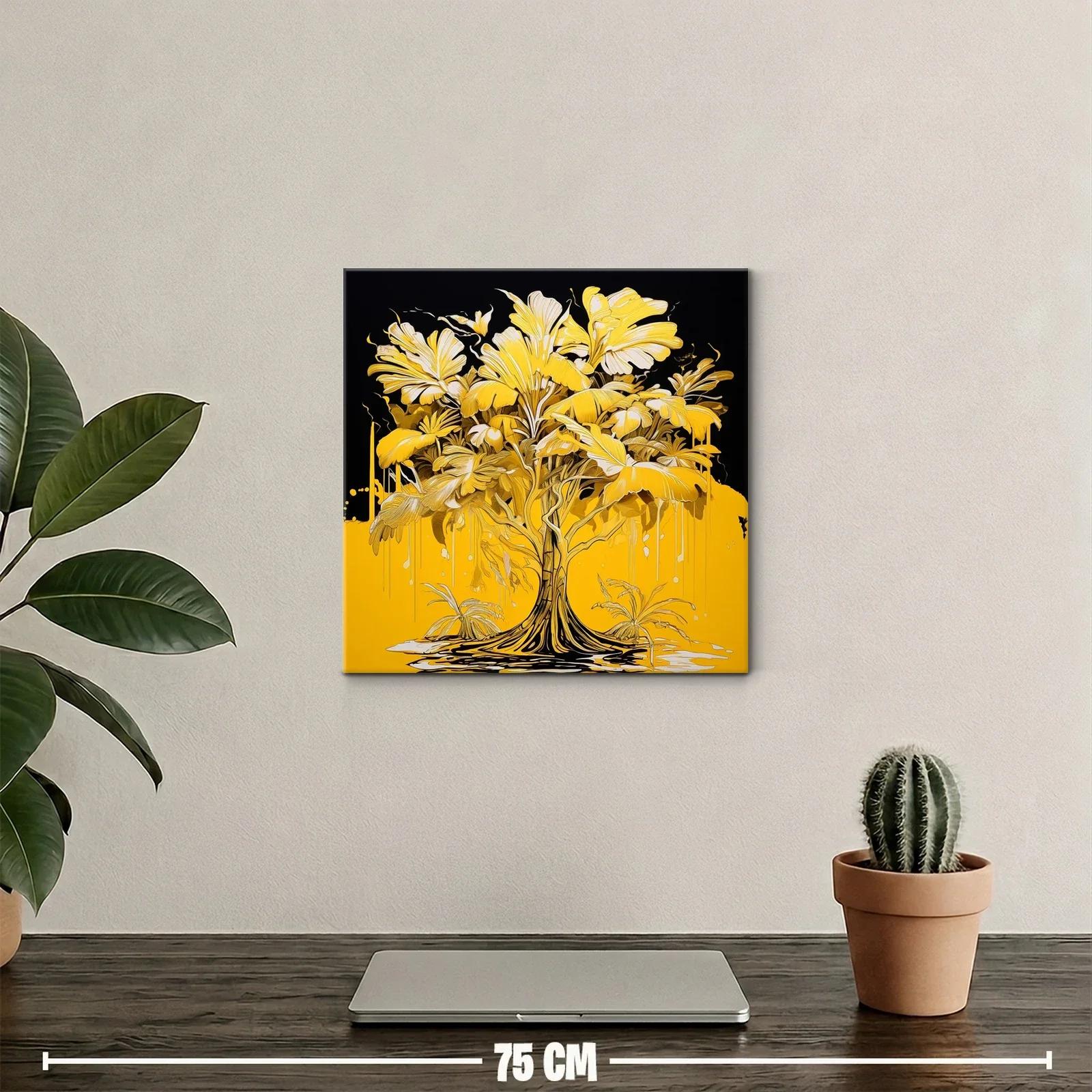 Árbol dorado con hojas exuberantes y fondo vibrante — miniatura 2