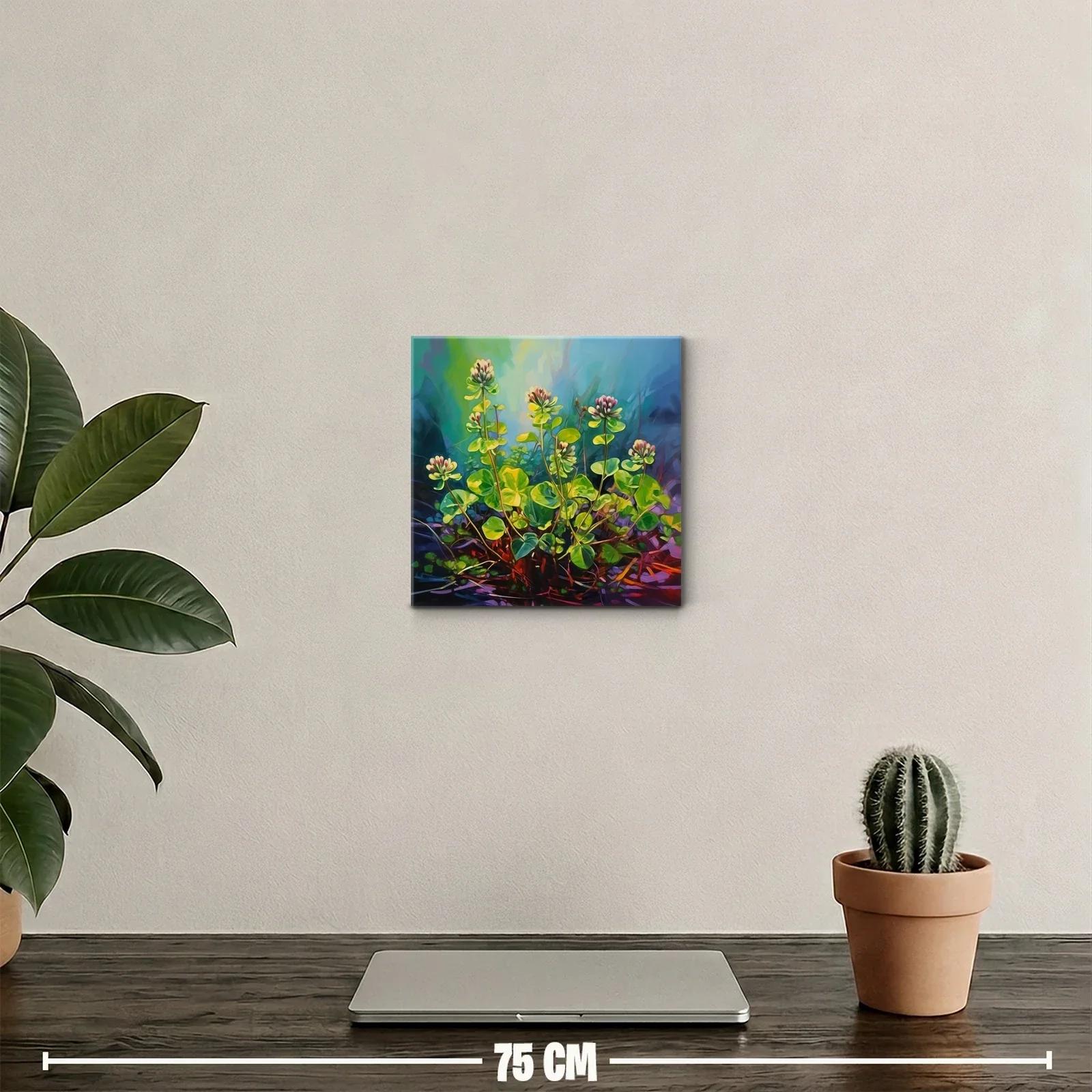 Cuadro decorativo con representación natural de tréboles verdes — miniatura 2