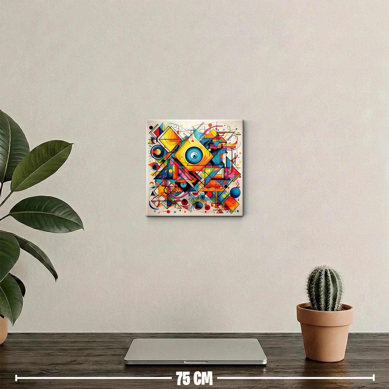 Composición geométrica con vibrantes colores y líneas dinámicas — miniatura 2
