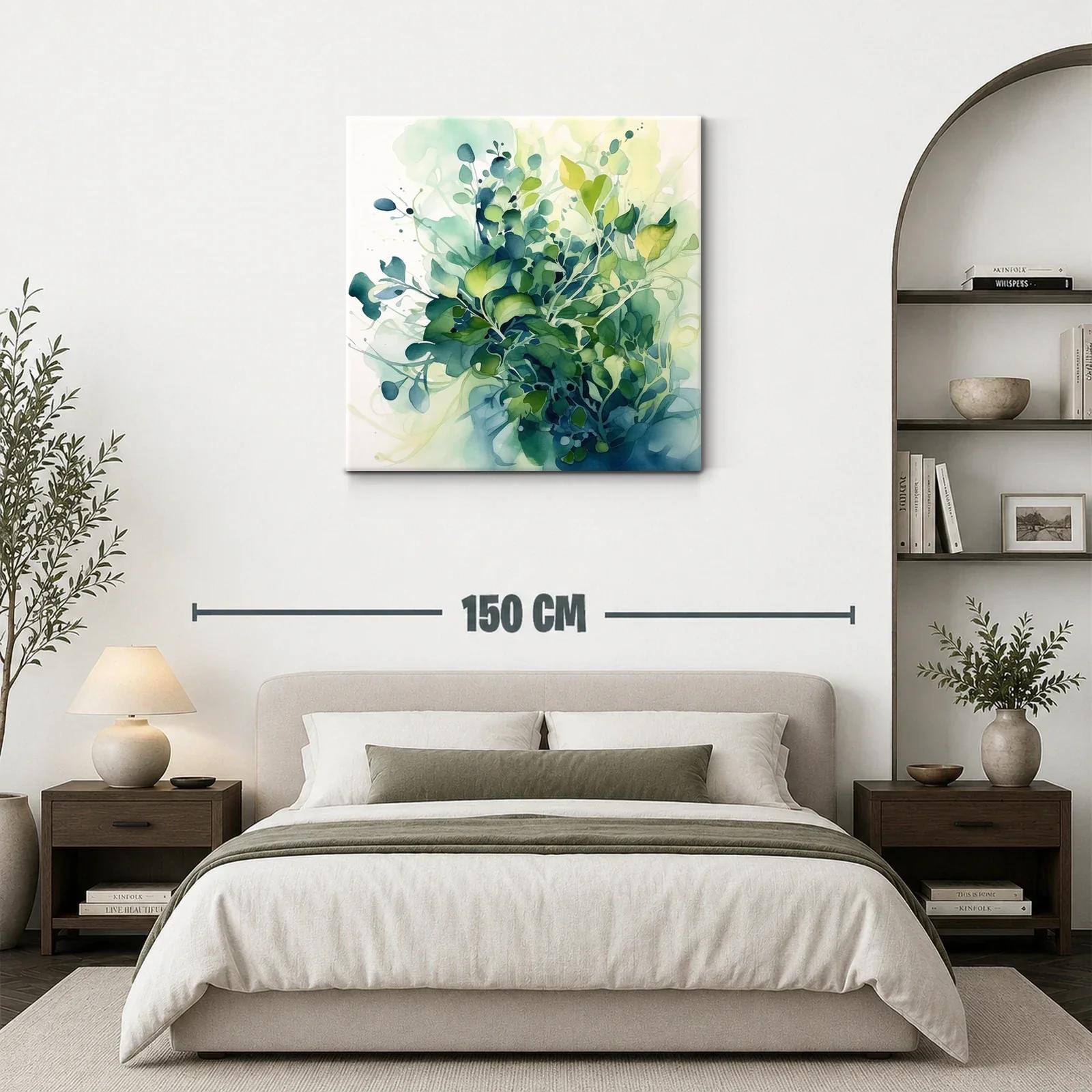 Composición abstracta de hojas en tonos verdes y azules — miniatura 3