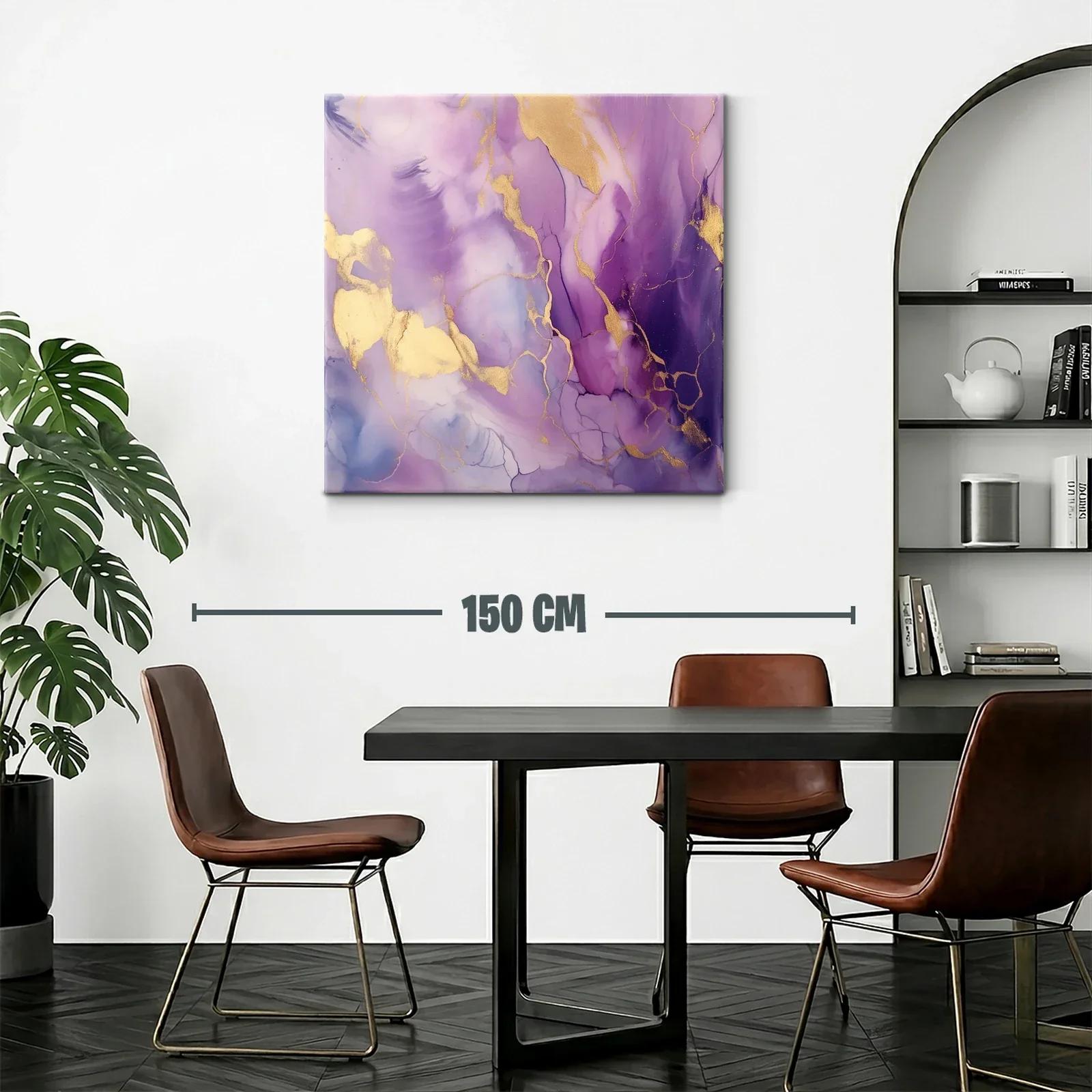 Composición abstracta en tonos violetas con reflejos dorados — miniatura 2