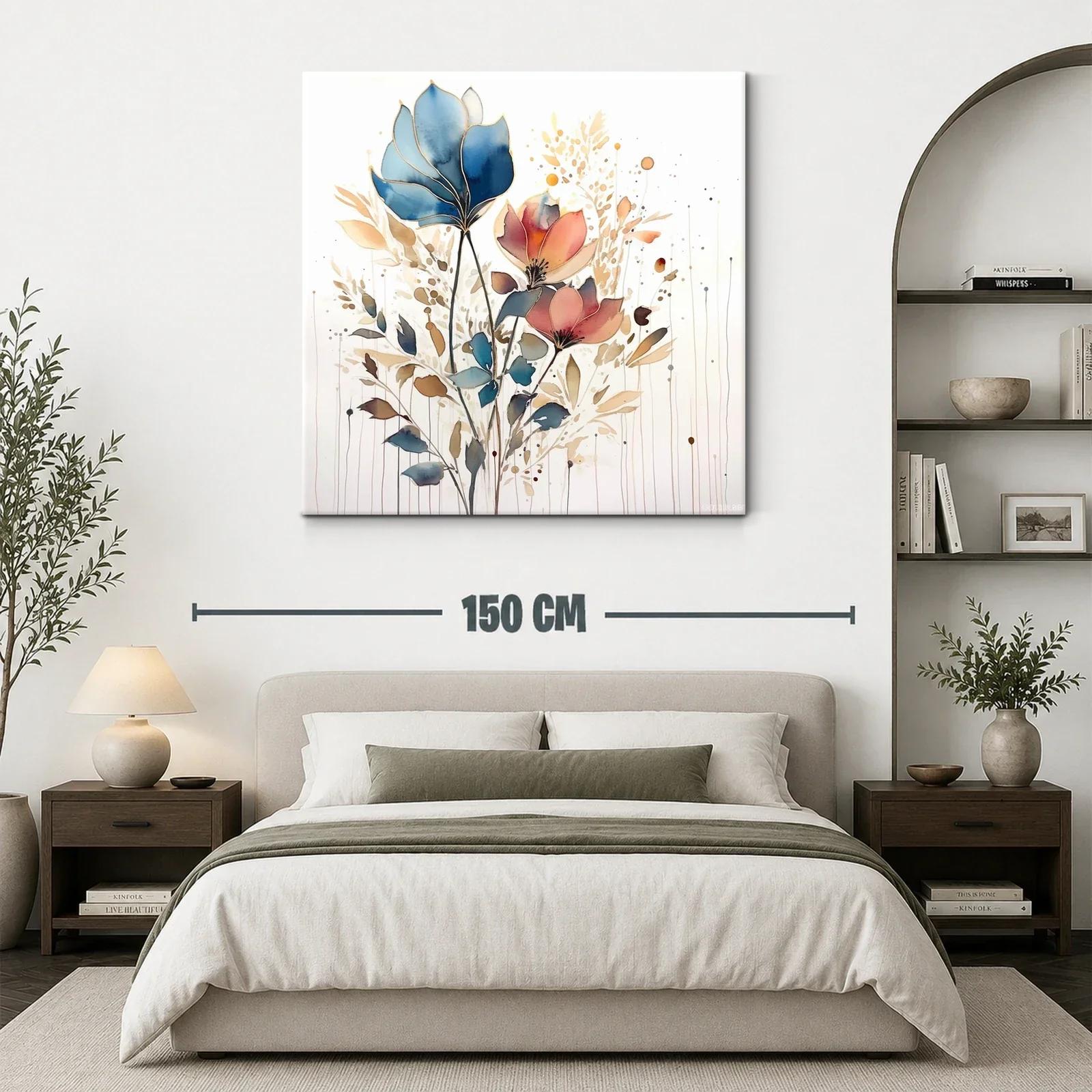 Composición floral en tonos azules y cálidos pastel — miniatura 3